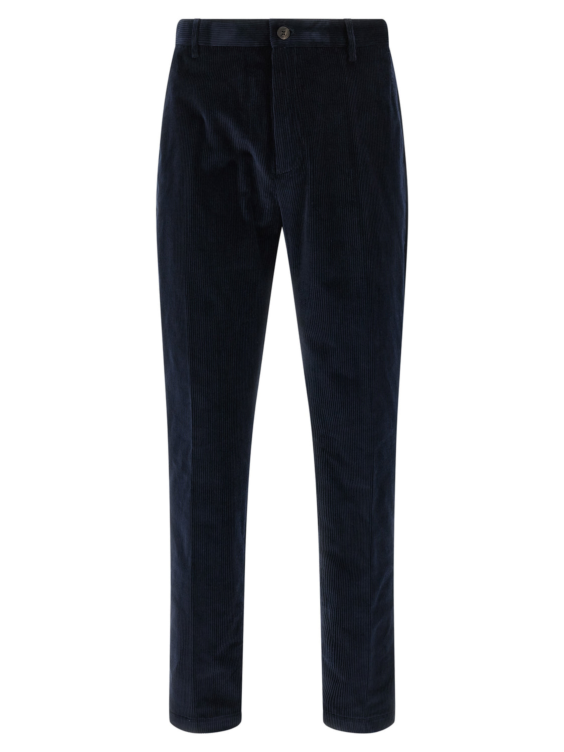 Blue Cotton Casual Pants