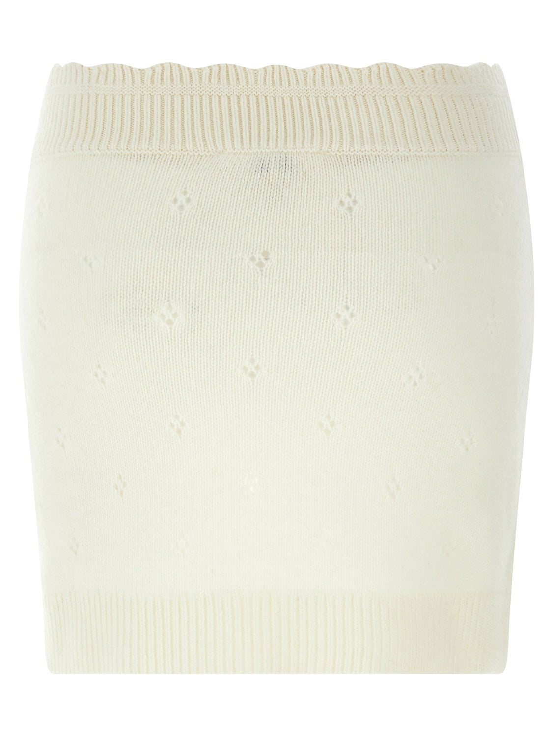 White Wool Long Skirt