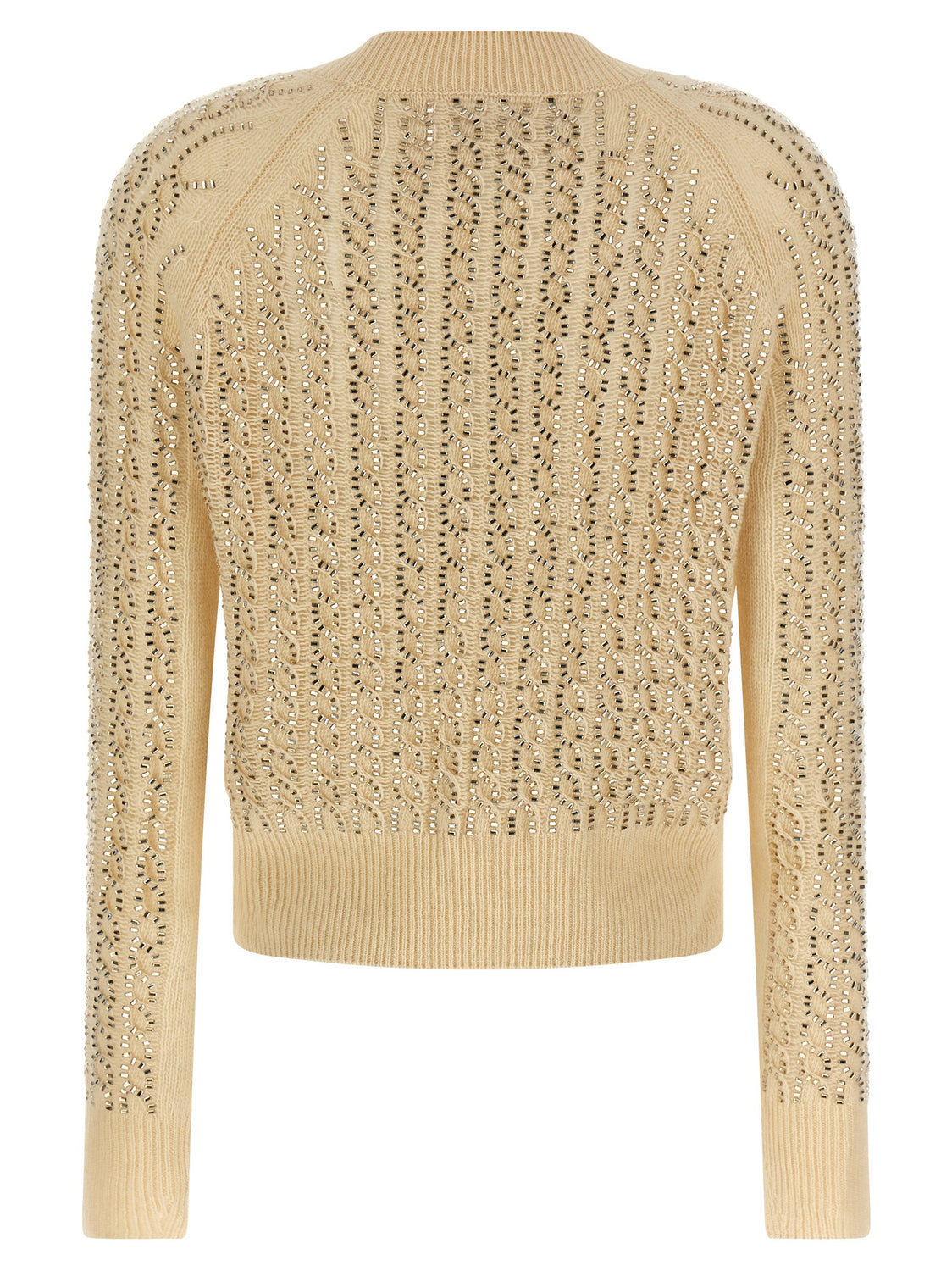 Beige Virgin Wool Cardigan