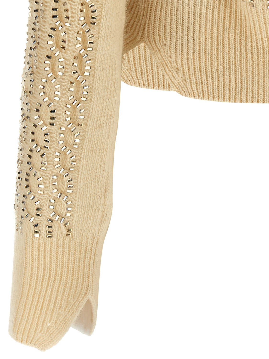 Beige Virgin Wool Cardigan