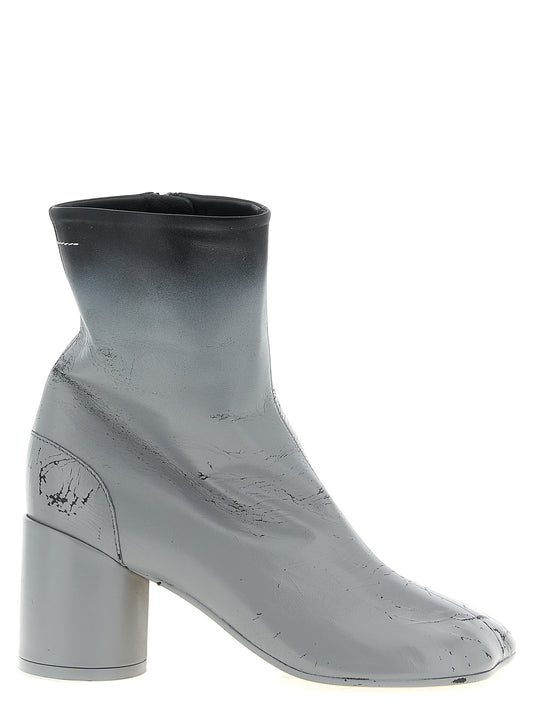 Gray Lambskin Ankle Boots