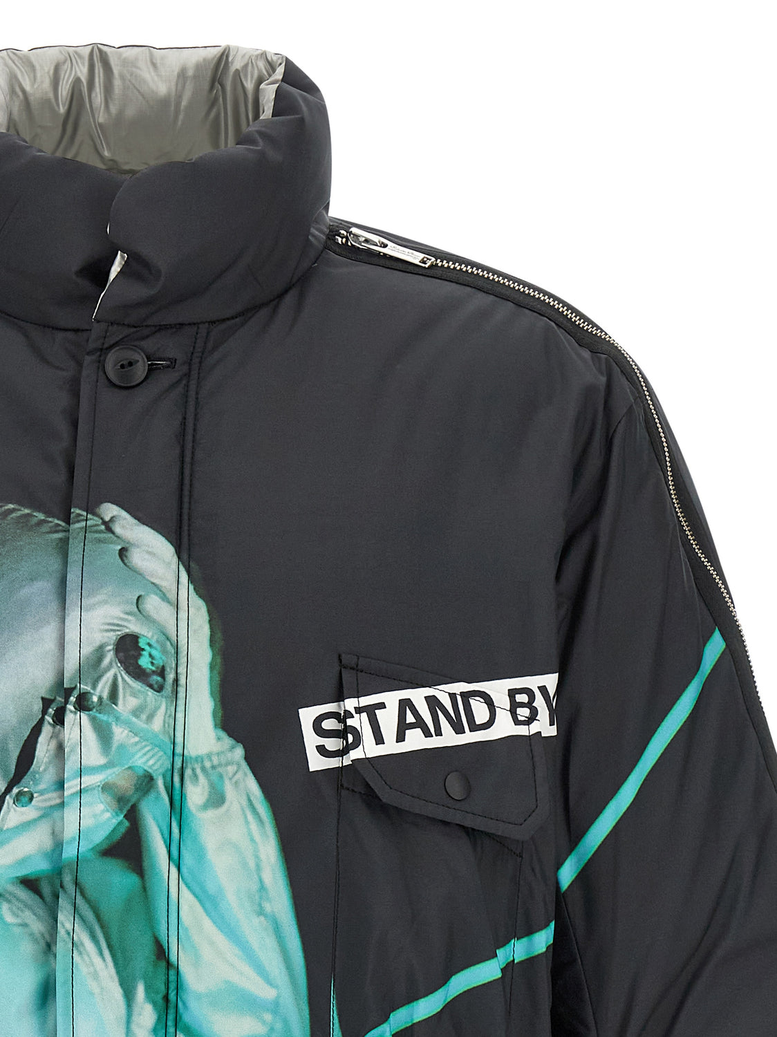Black Polyester Shell Jacket