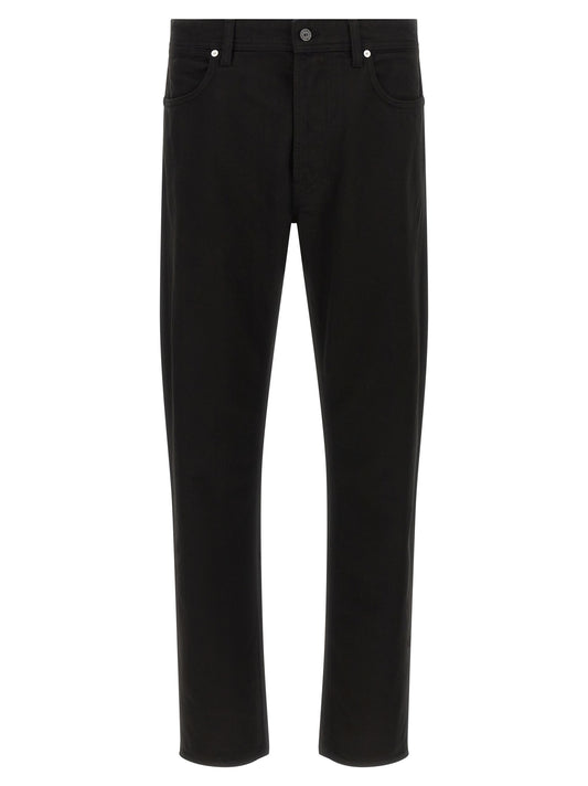 Black Cotton Straight-Leg Jeans