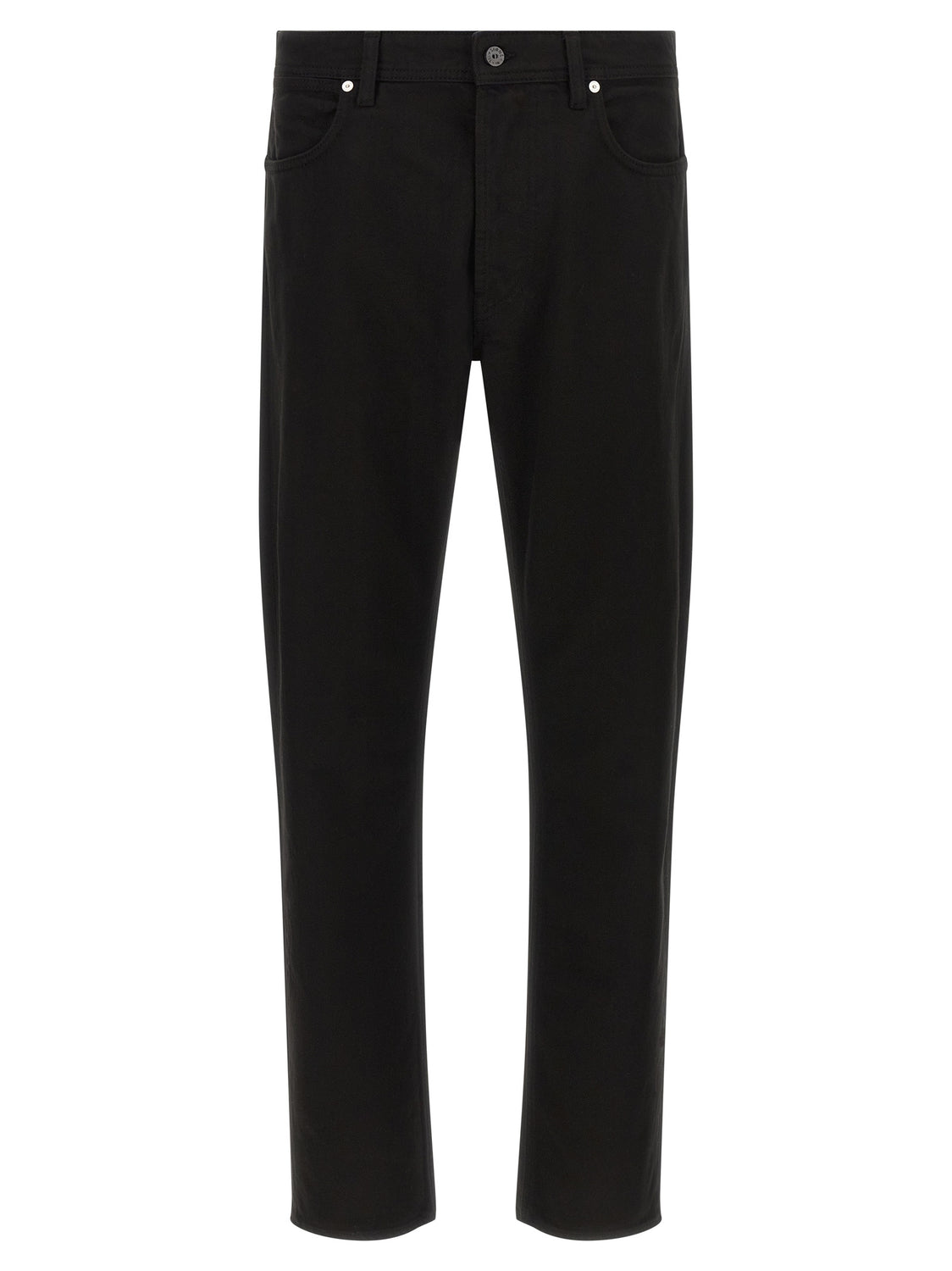Black Cotton Straight-Leg Jeans