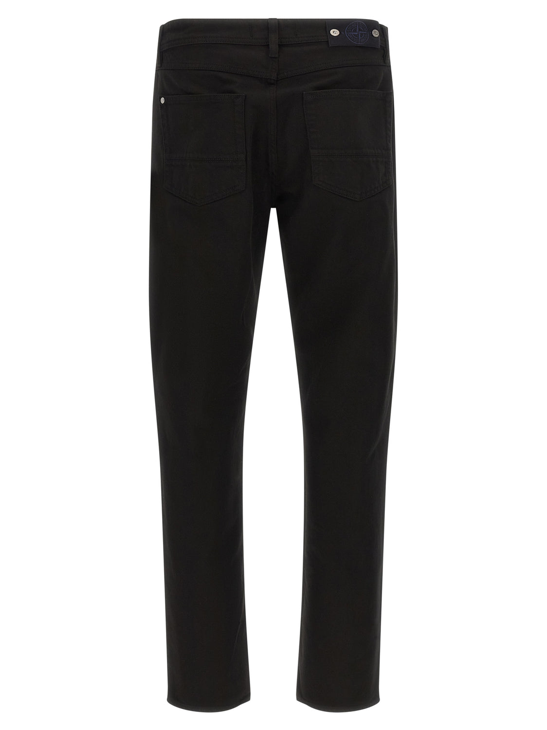 Black Cotton Straight-Leg Jeans