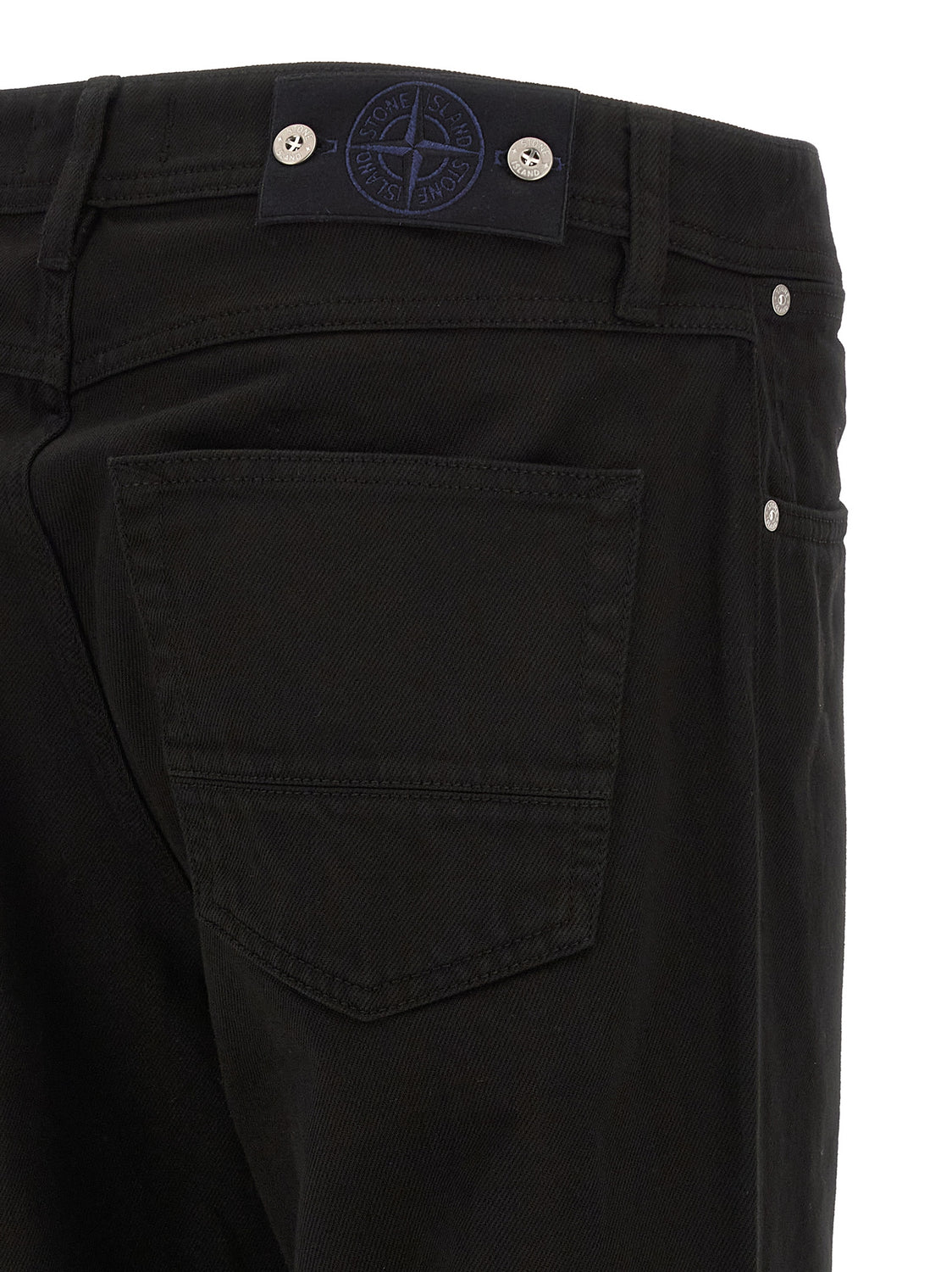 Black Cotton Straight-Leg Jeans