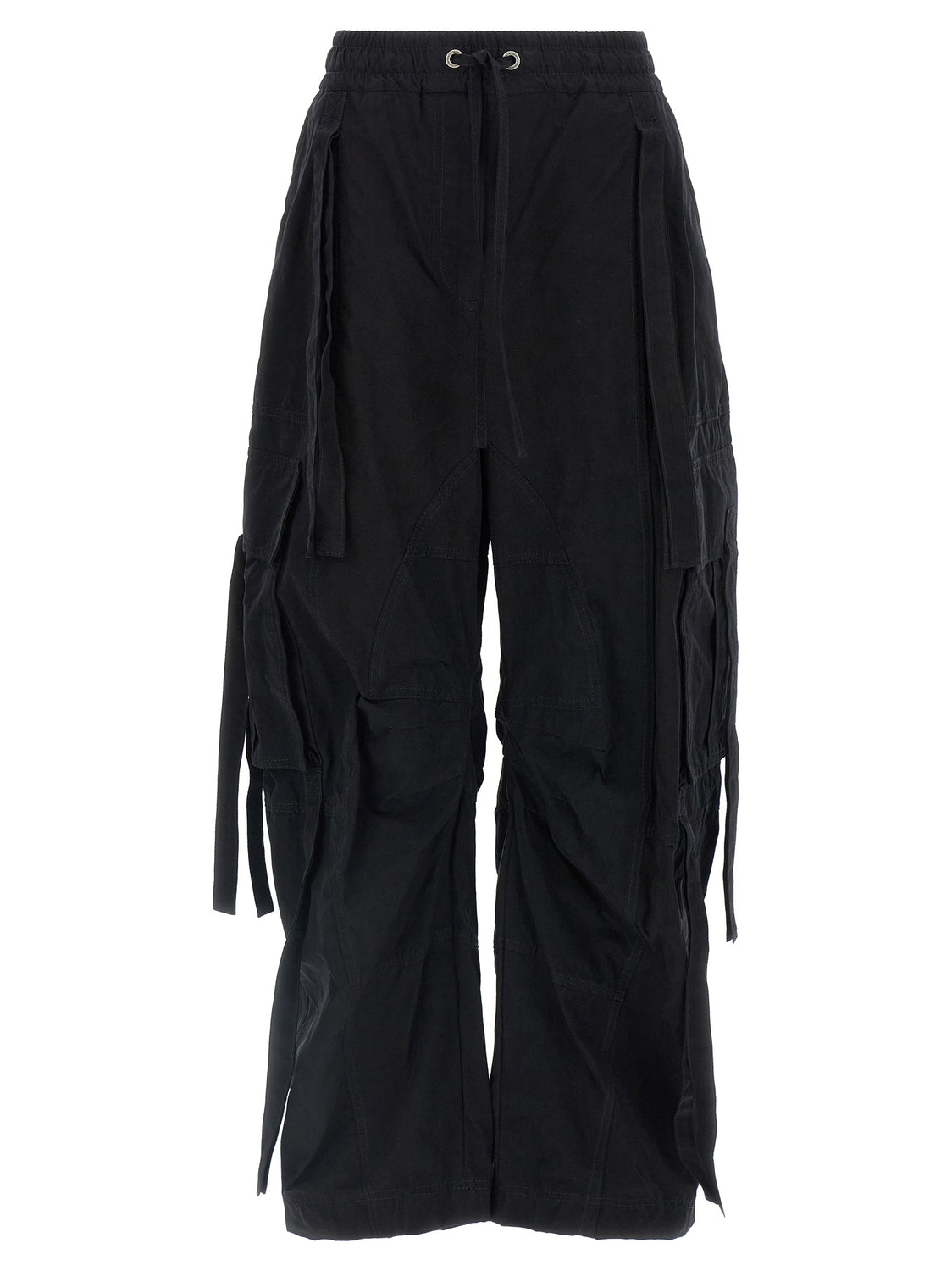 Black Cotton Cargo Pants