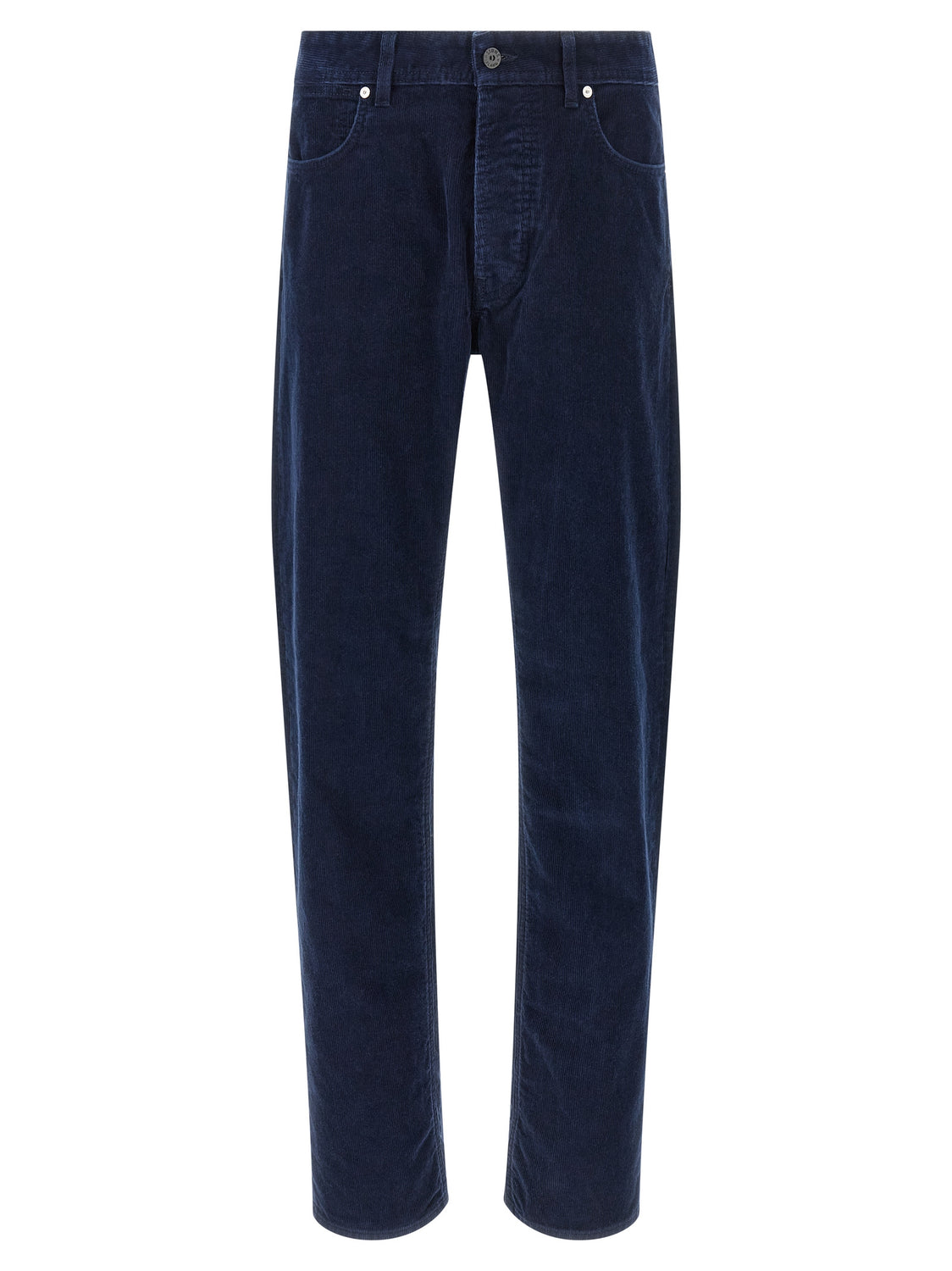 Blue Cotton Casual Pants