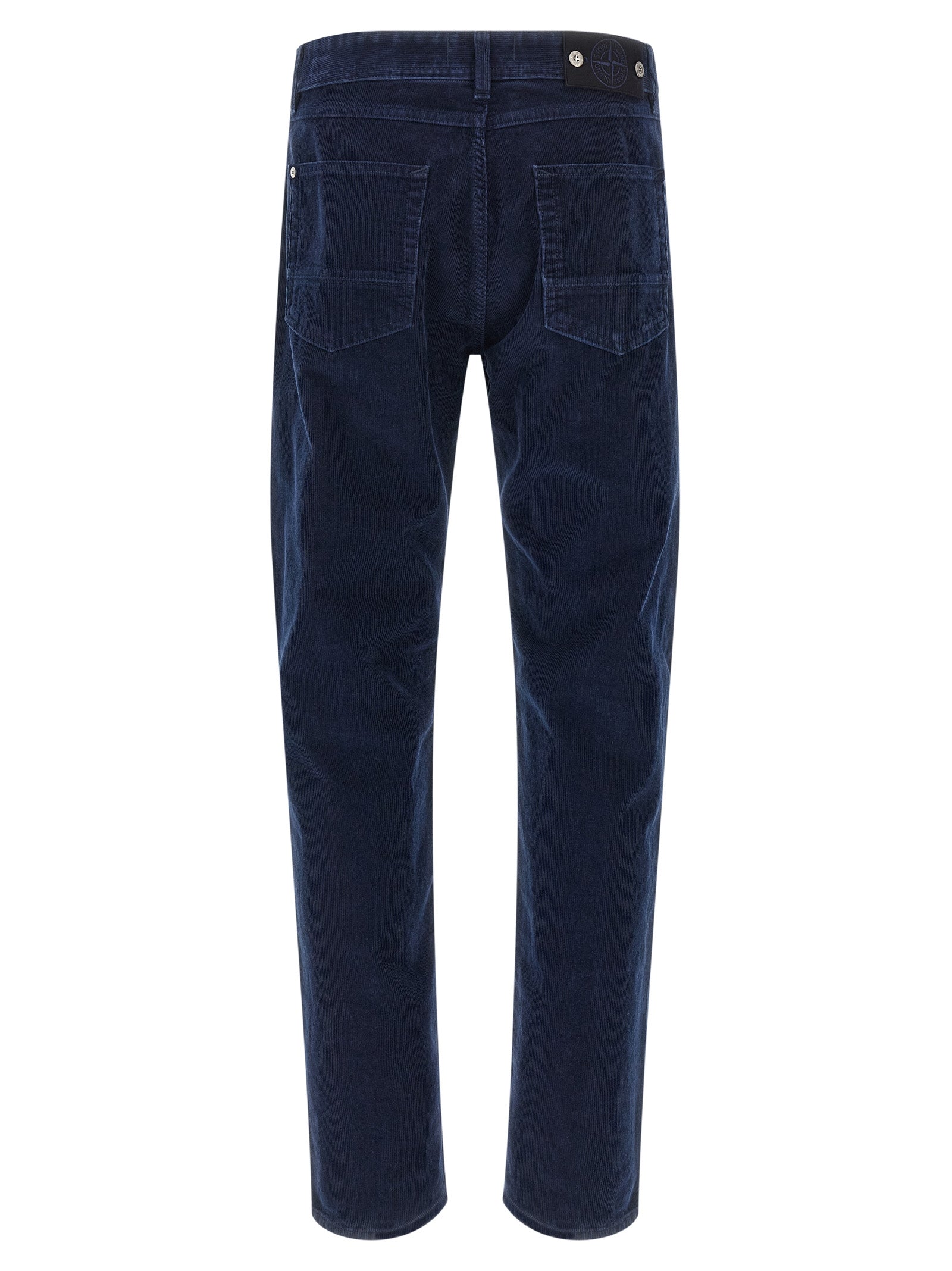 Blue Cotton Casual Pants