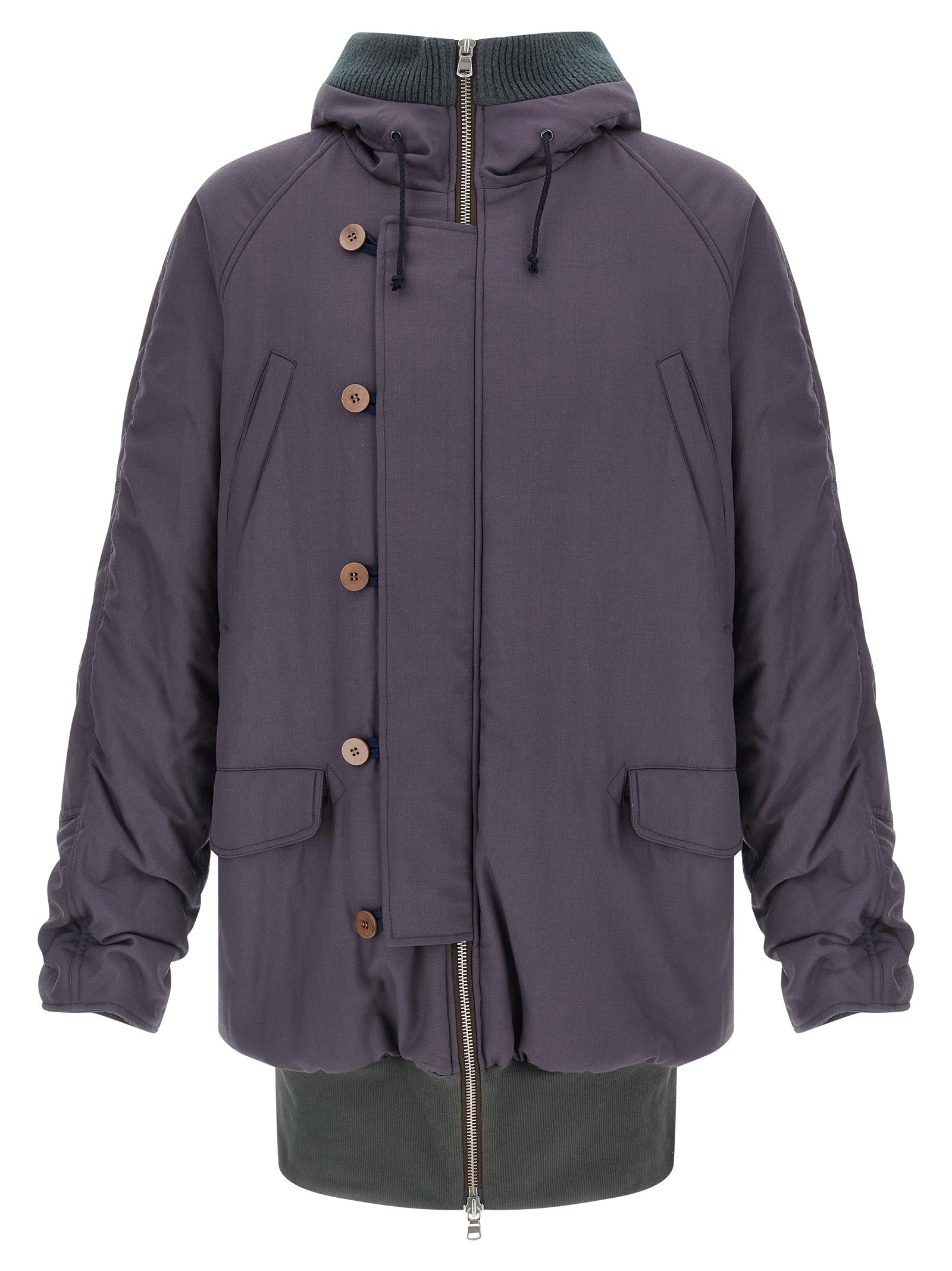Purple Virgin Wool Parka