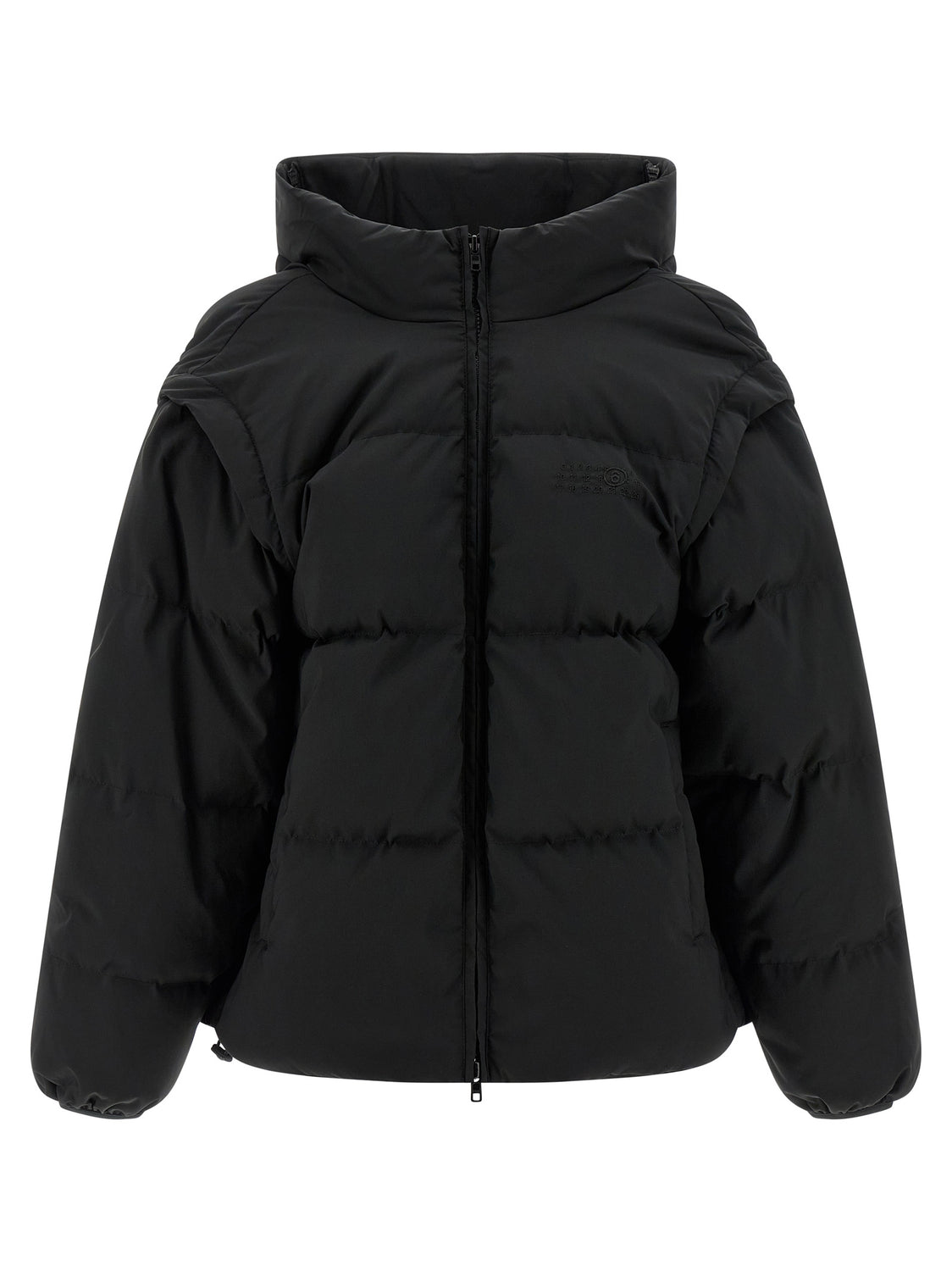 Black Polyester Full-Length Jacket