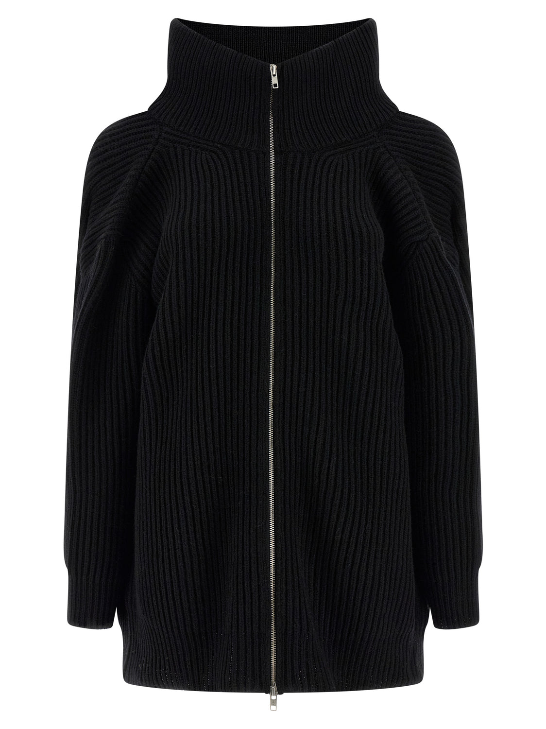 Black Wool Short Dress