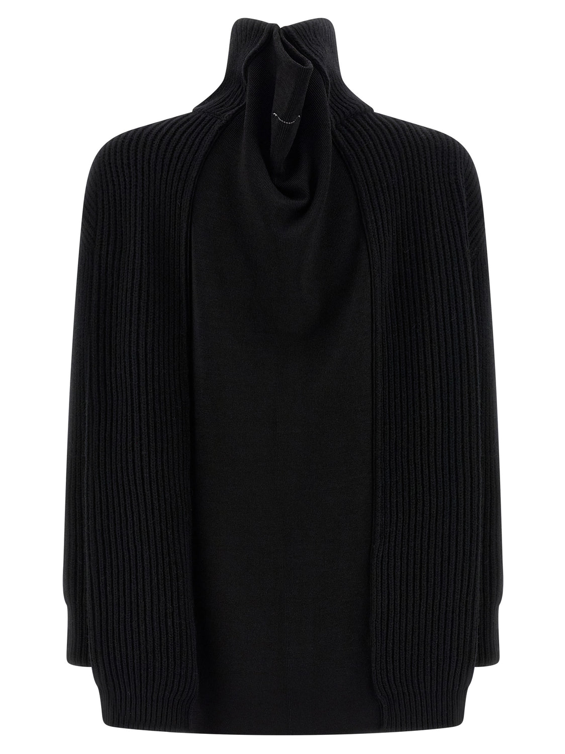 Black Wool Short Dress