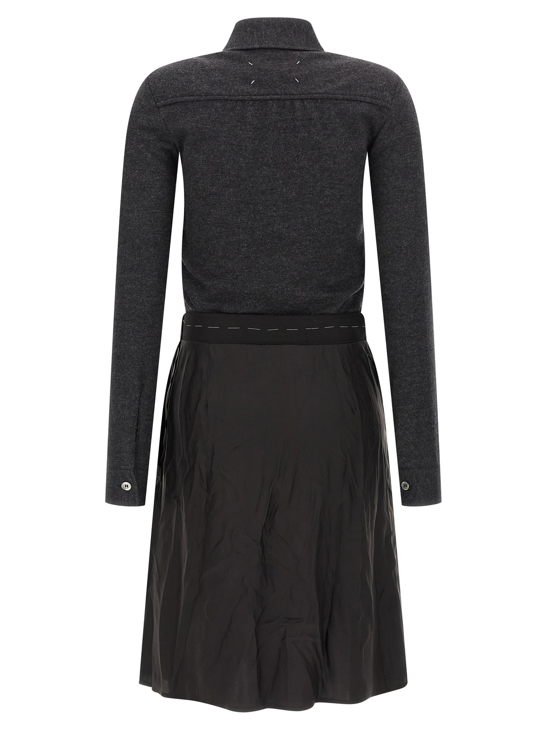 Gray Virgin Wool Midi Dress