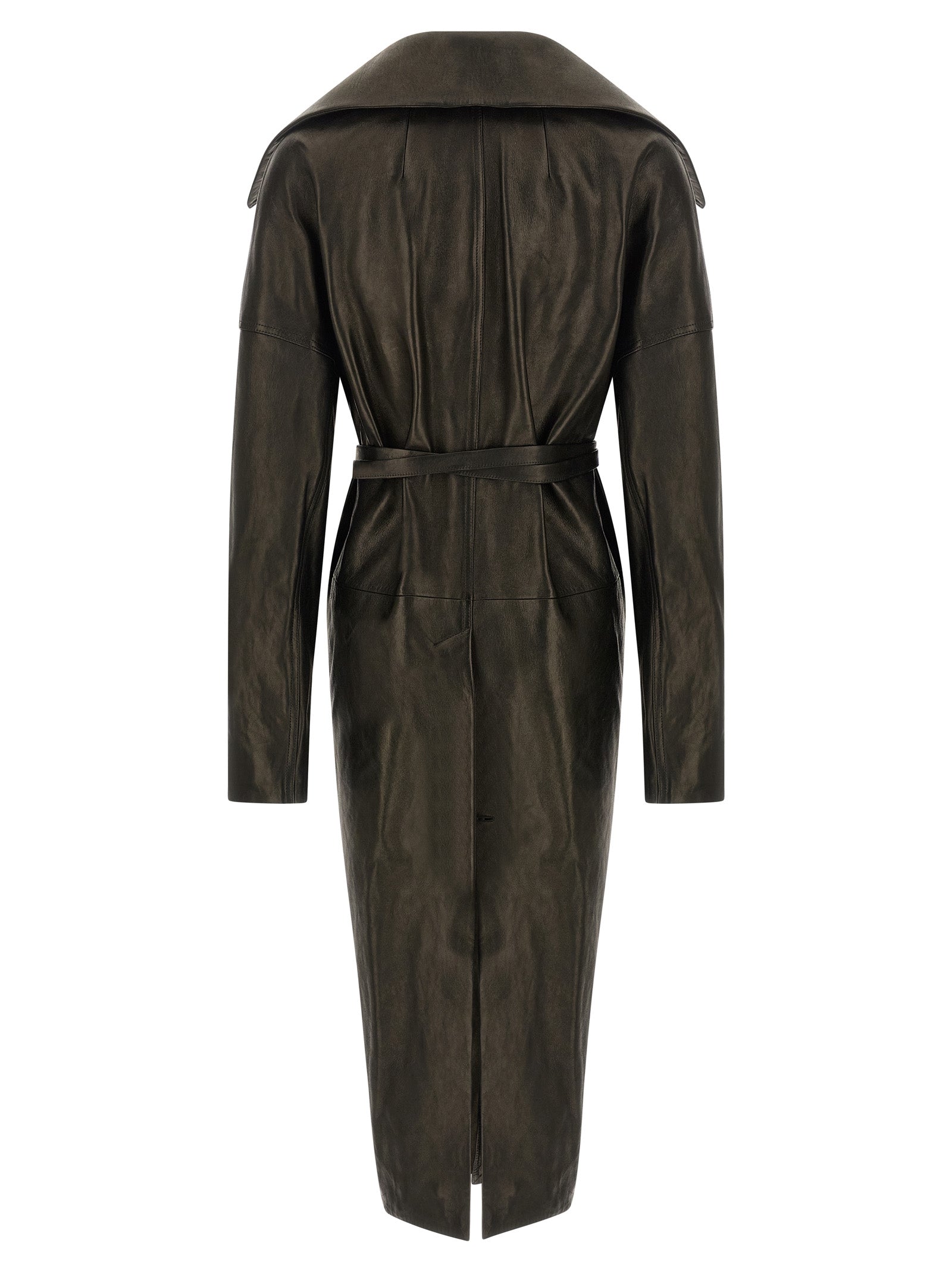 Black Lamb Leather Coat