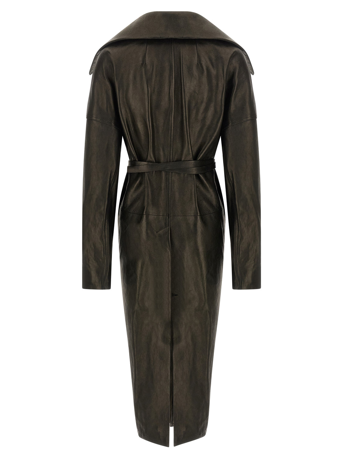Black Lamb Leather Coat