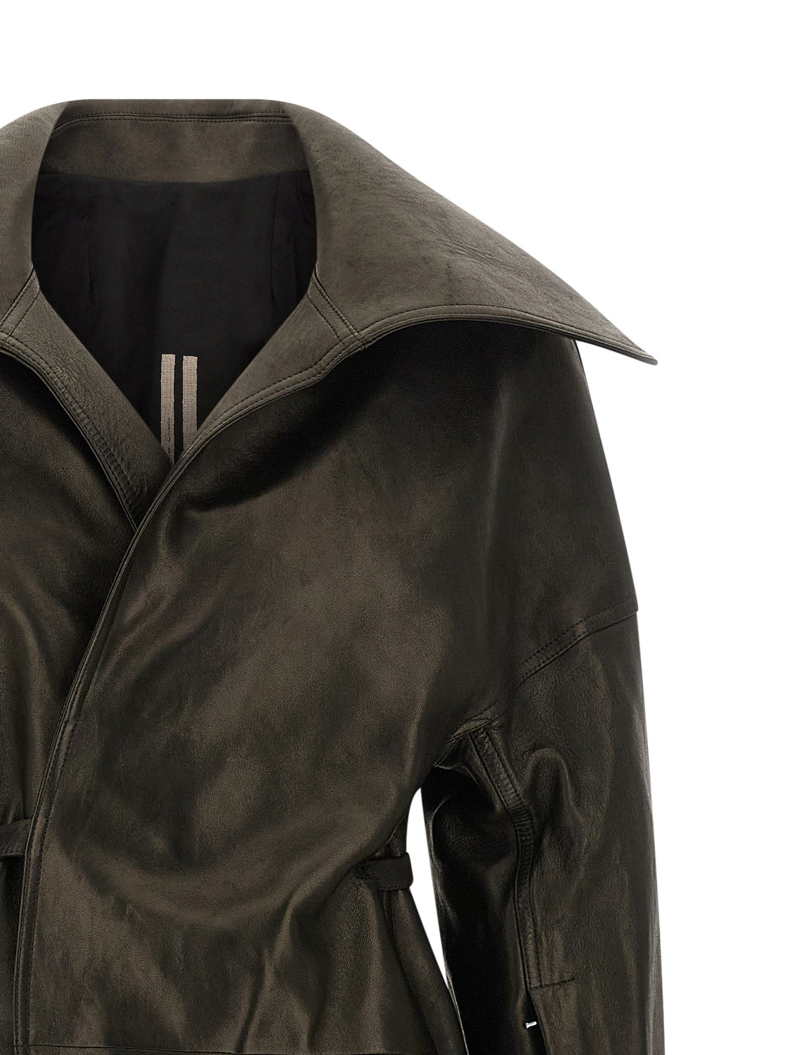 Black Lamb Leather Coat