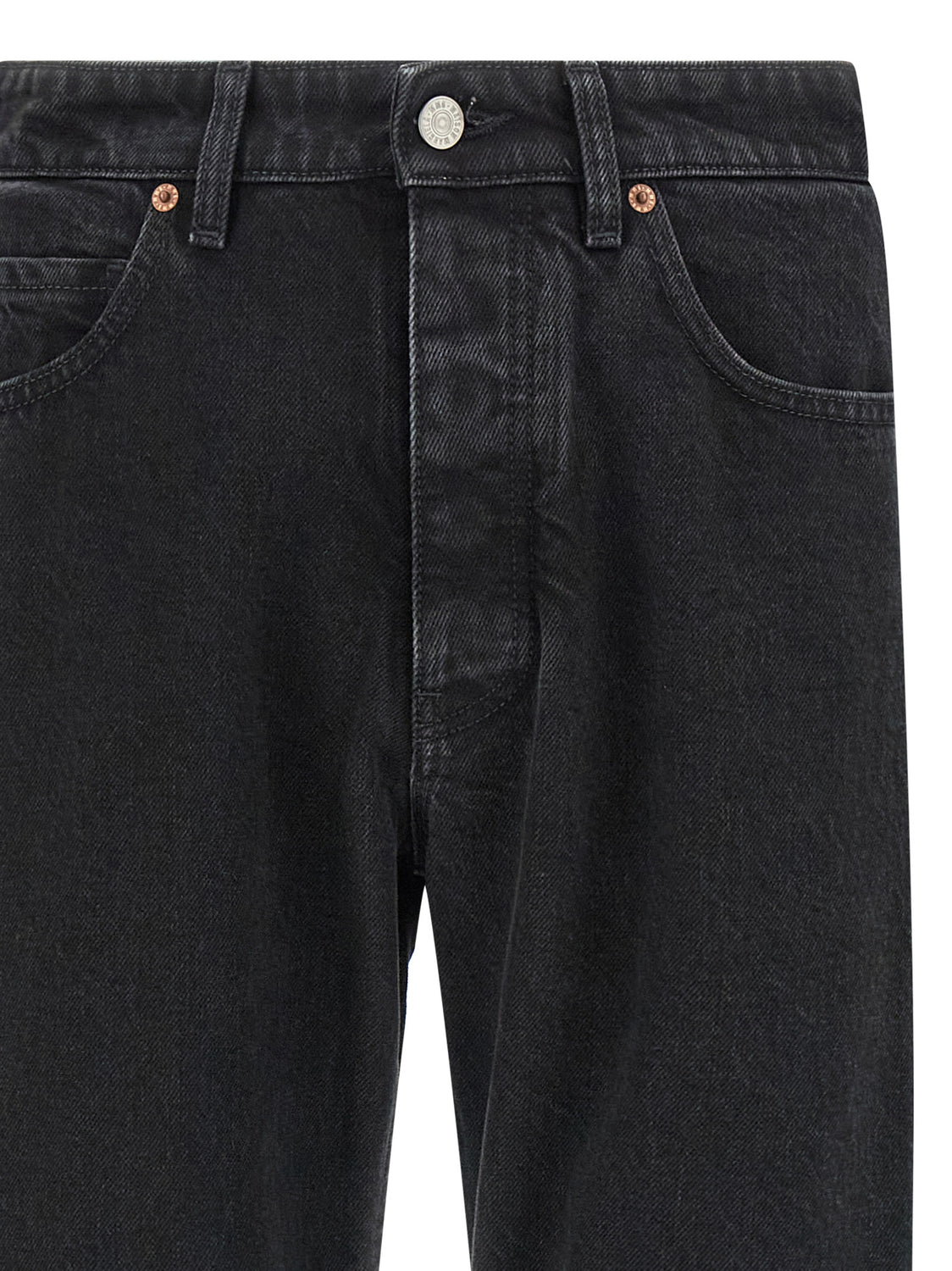 Black Cotton Tapered Jeans