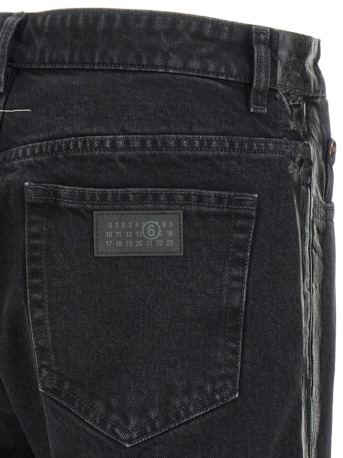 Black Cotton Tapered Jeans