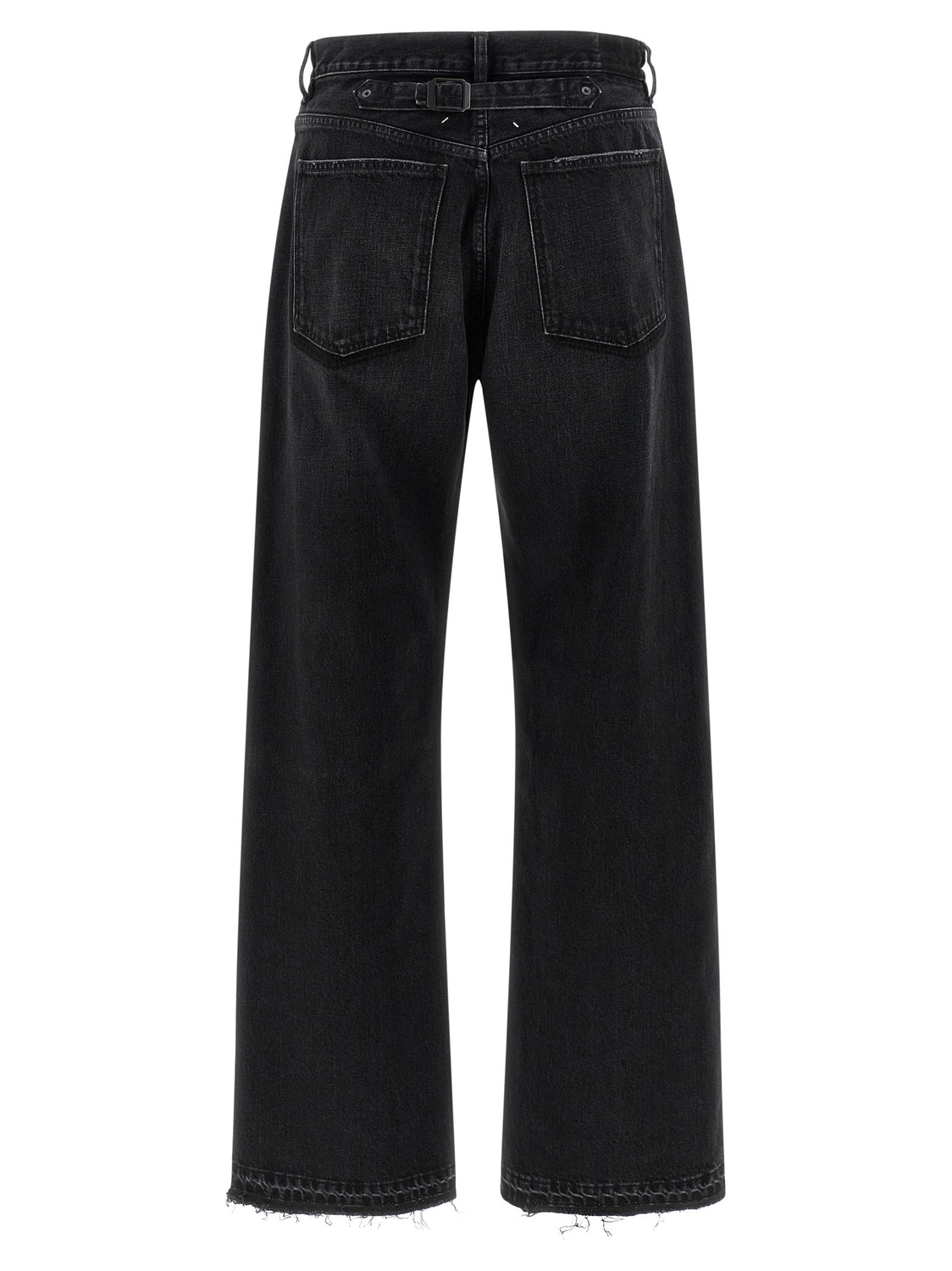 Black Cotton Straight-Leg Jeans