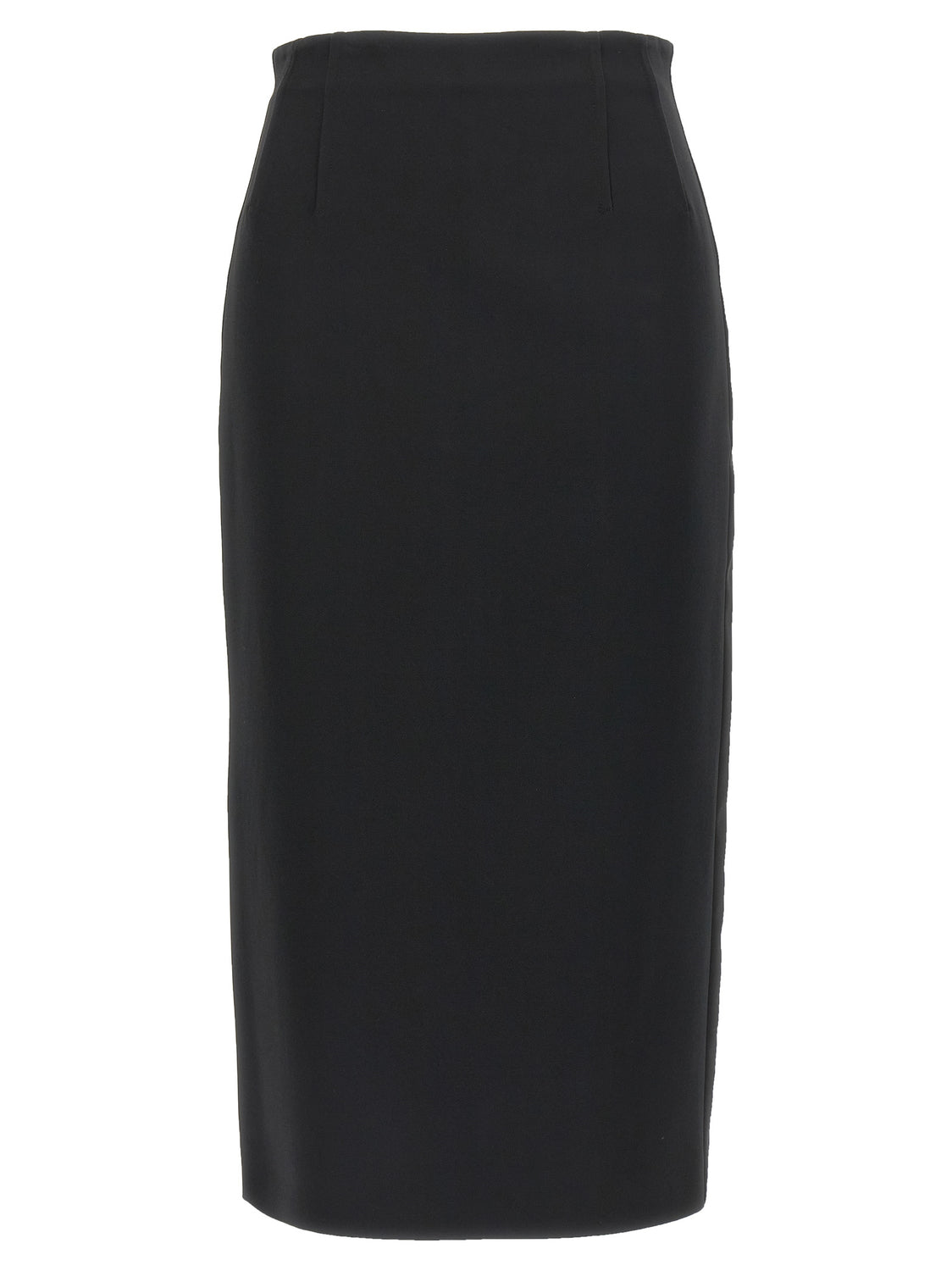 Black Viscose Midi Skirt