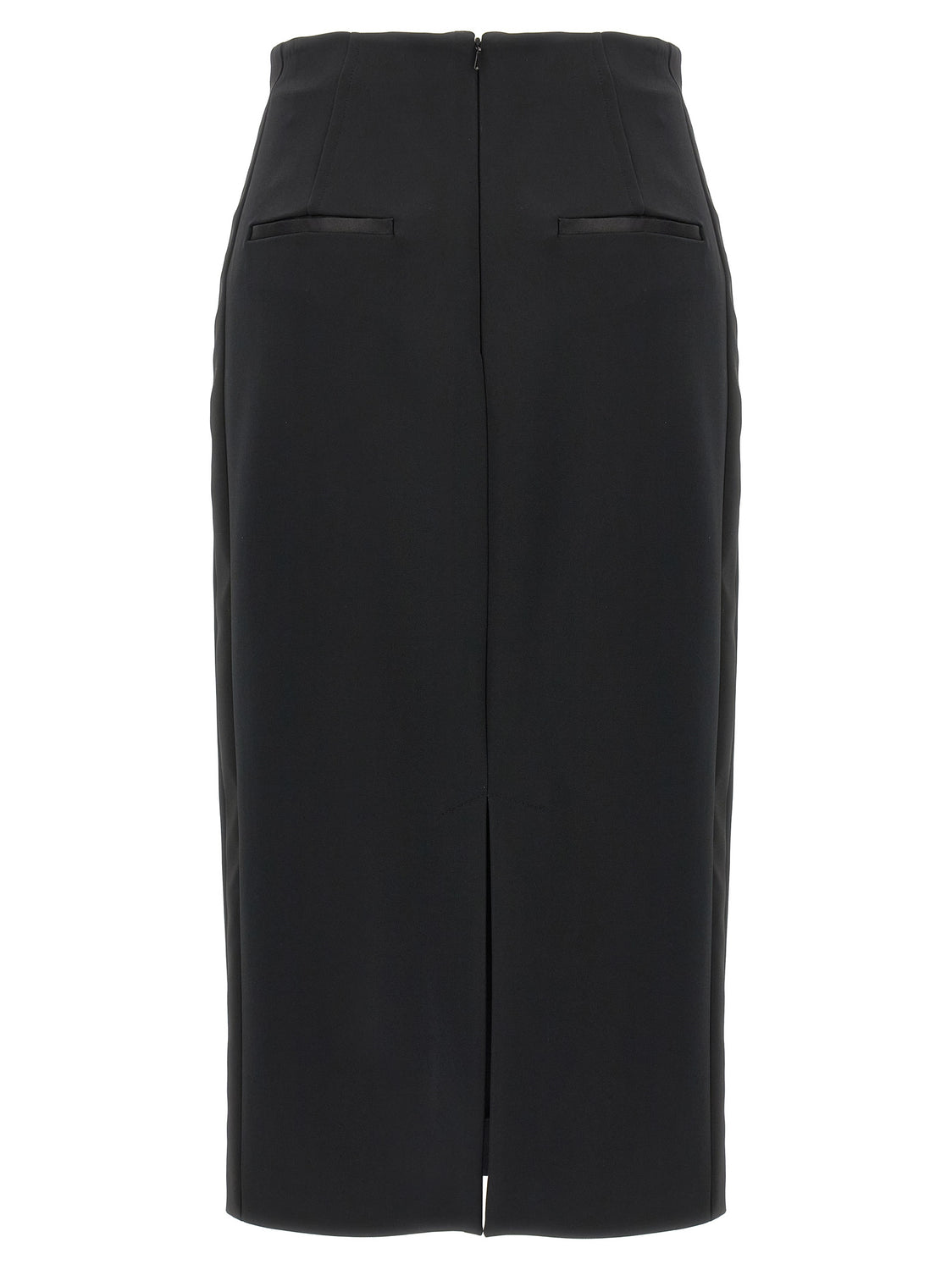 Black Viscose Midi Skirt