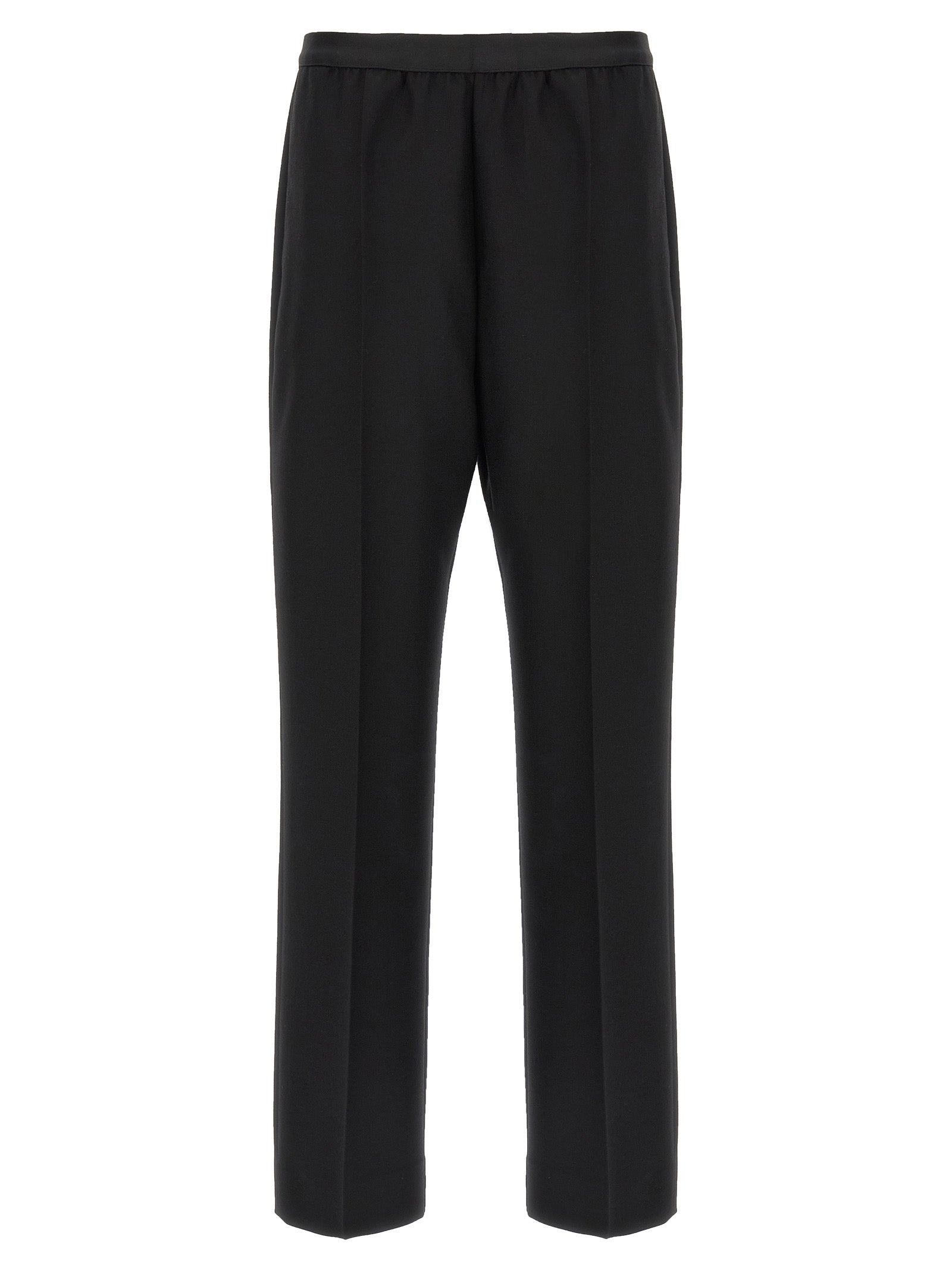 Black Virgin Wool Casual Pants