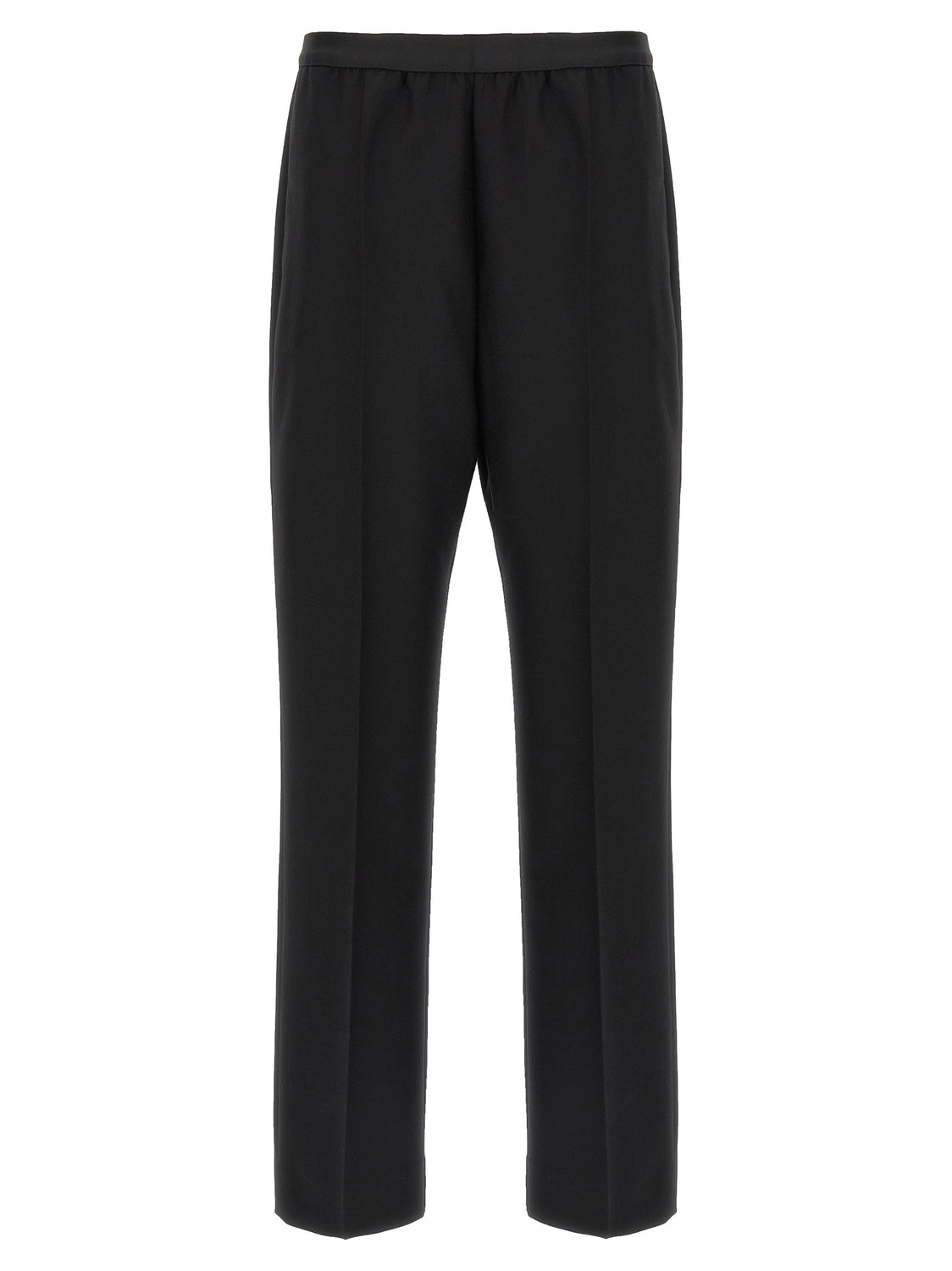 Black Virgin Wool Casual Pants