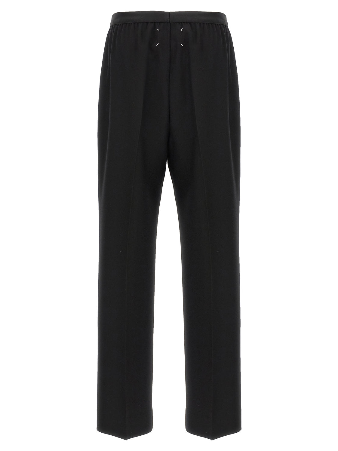 Black Virgin Wool Casual Pants