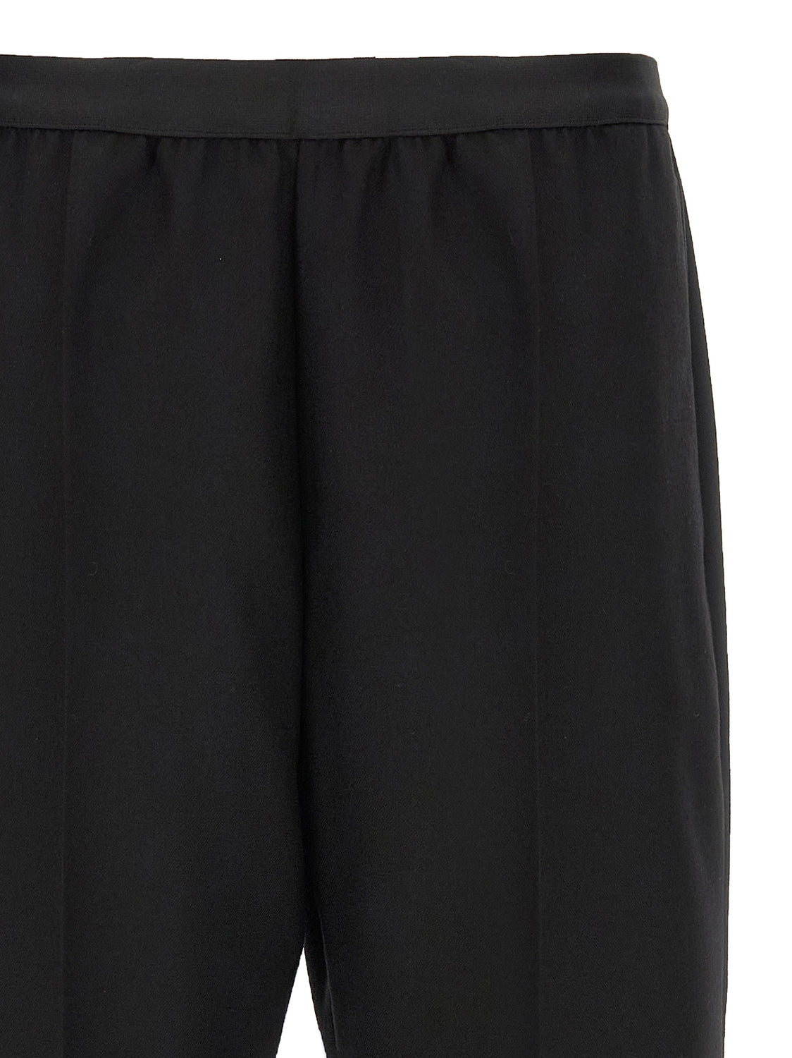 Black Virgin Wool Casual Pants