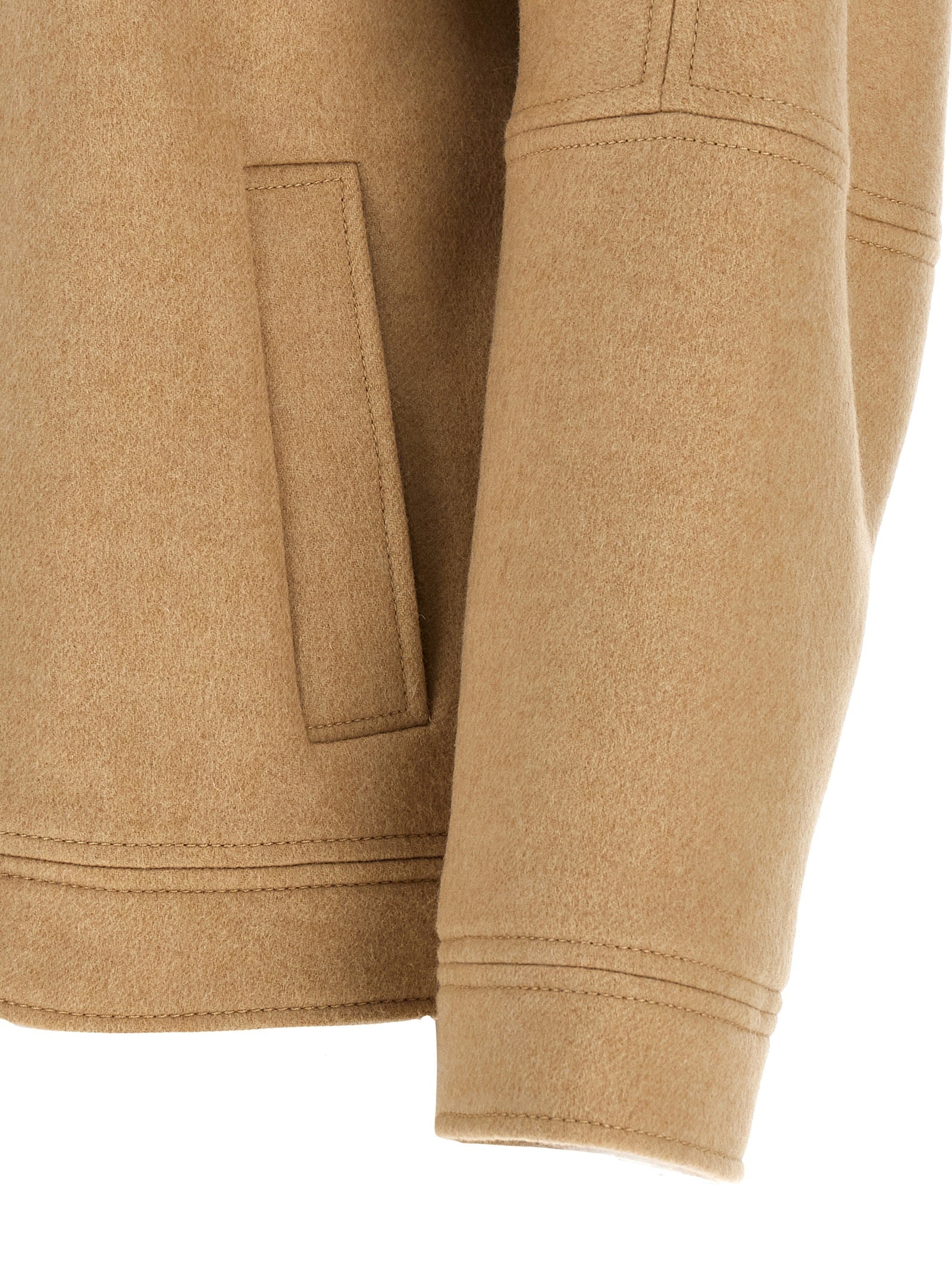 Beige Cashmere Bomber