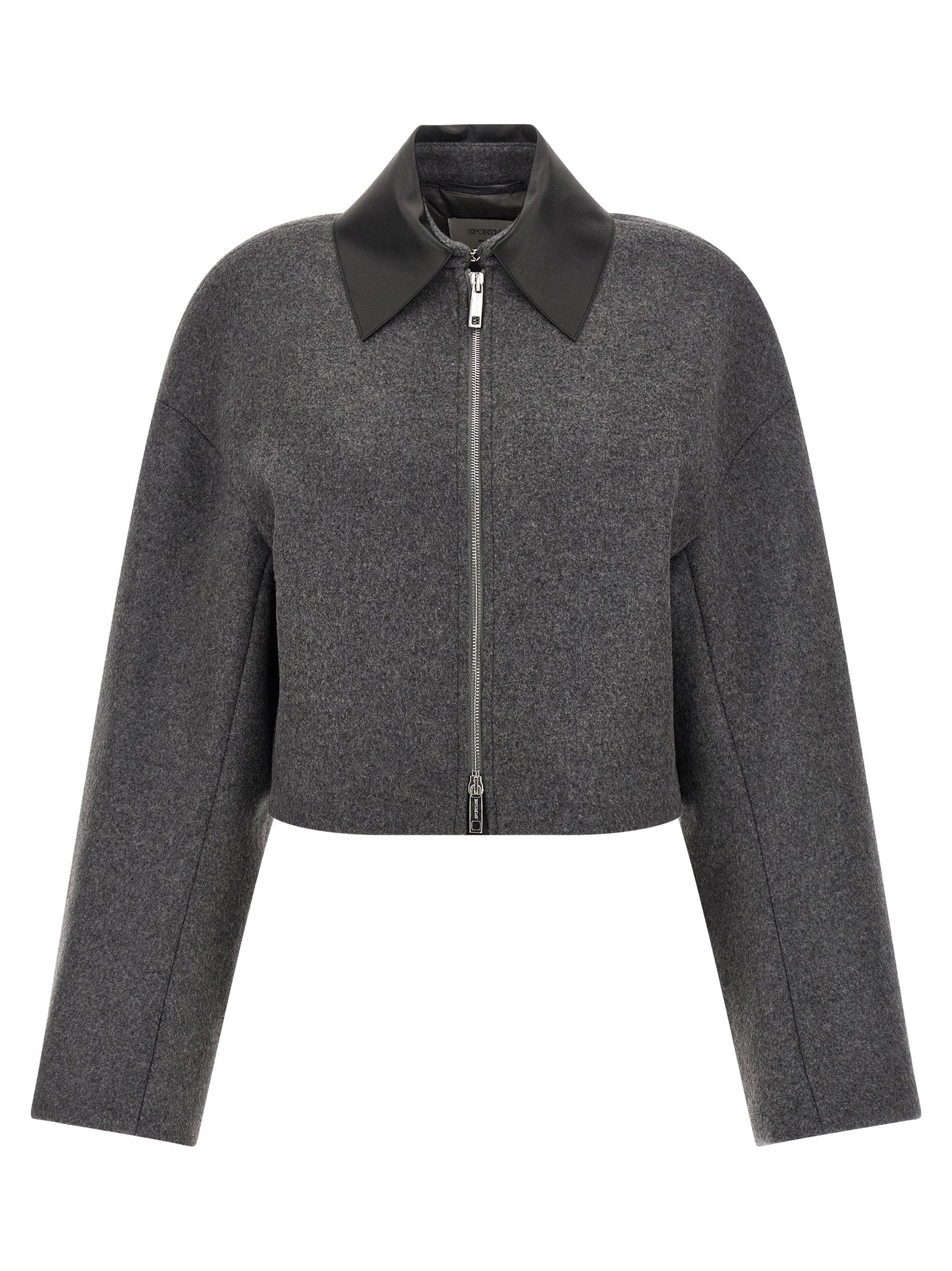 Gray Virgin Wool Full-Length Jacket