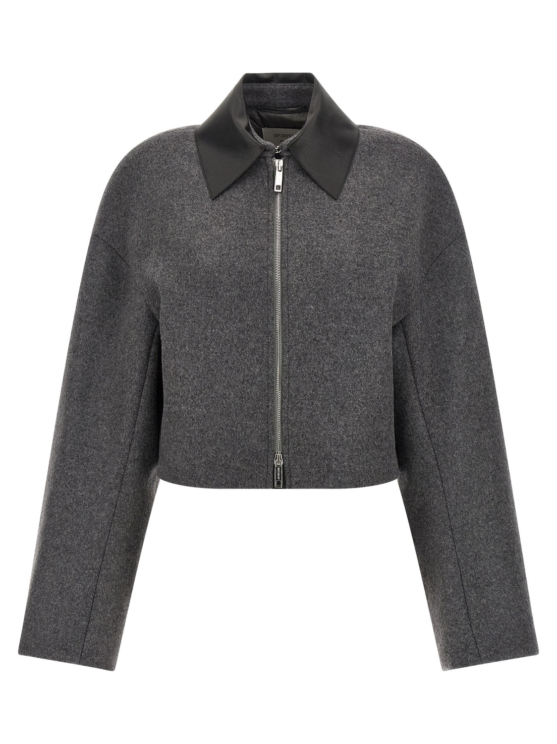 Gray Virgin Wool Full-Length Jacket