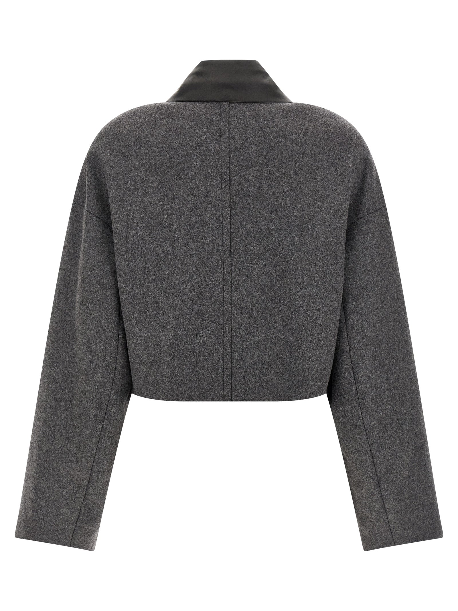 Gray Virgin Wool Full-Length Jacket