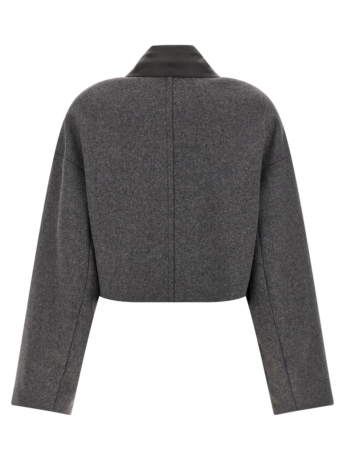 Gray Virgin Wool Full-Length Jacket