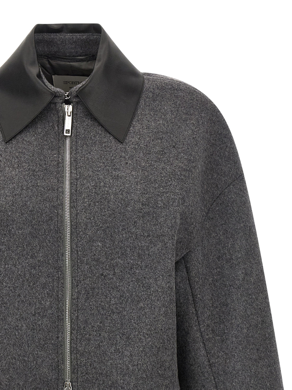 Gray Virgin Wool Full-Length Jacket