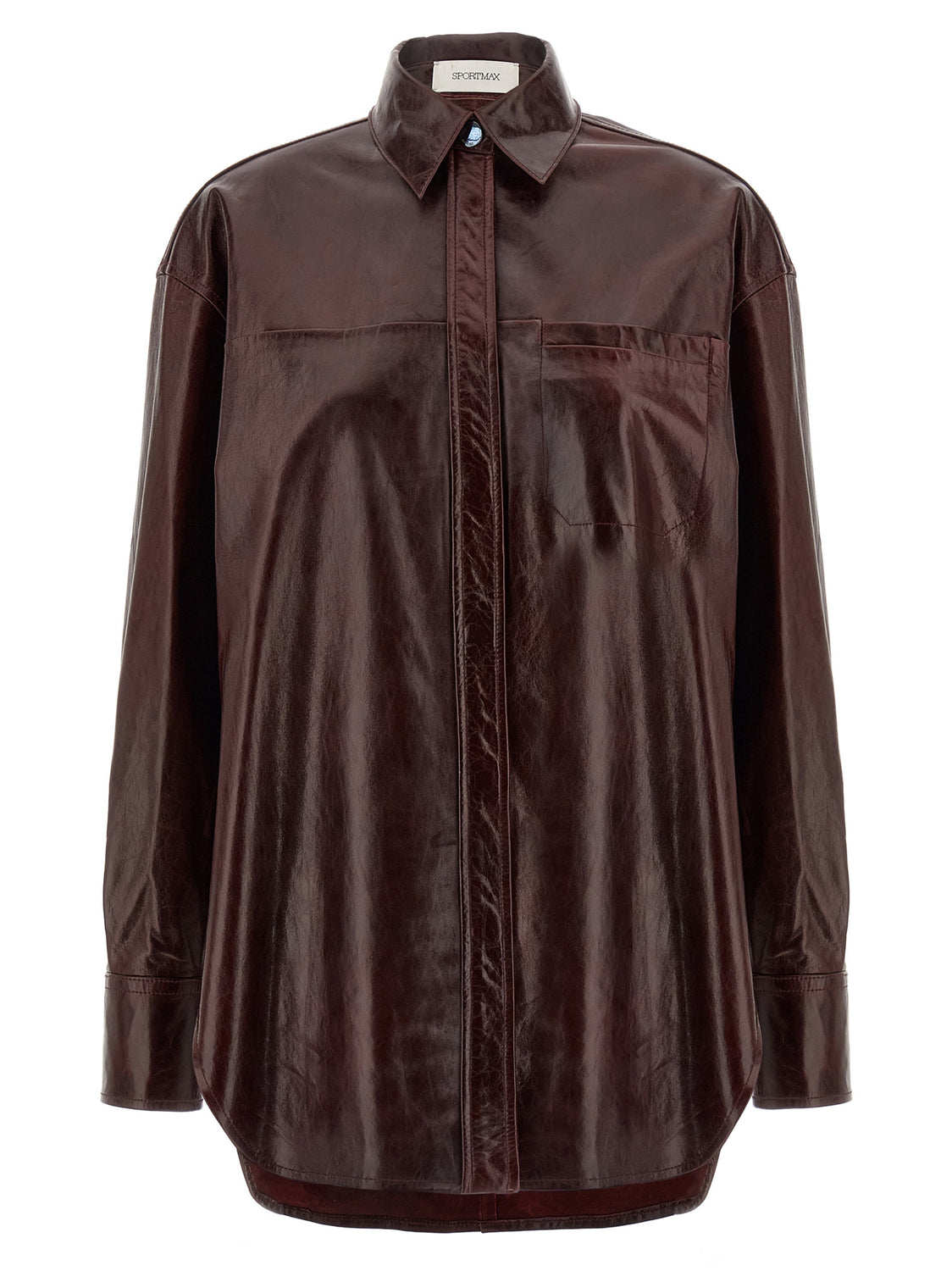 Bordeaux Lamb Leather Blouse