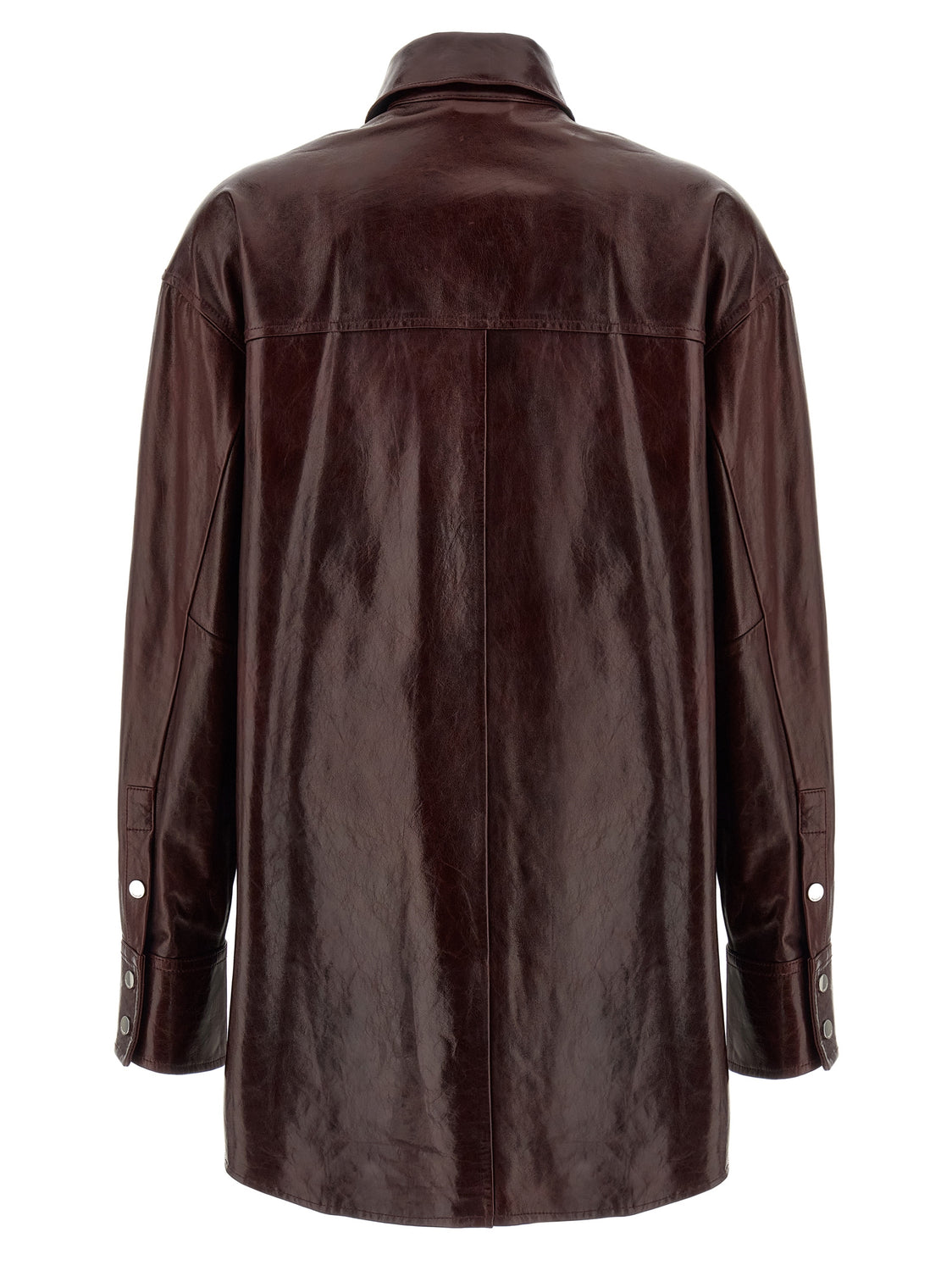 Bordeaux Lamb Leather Blouse