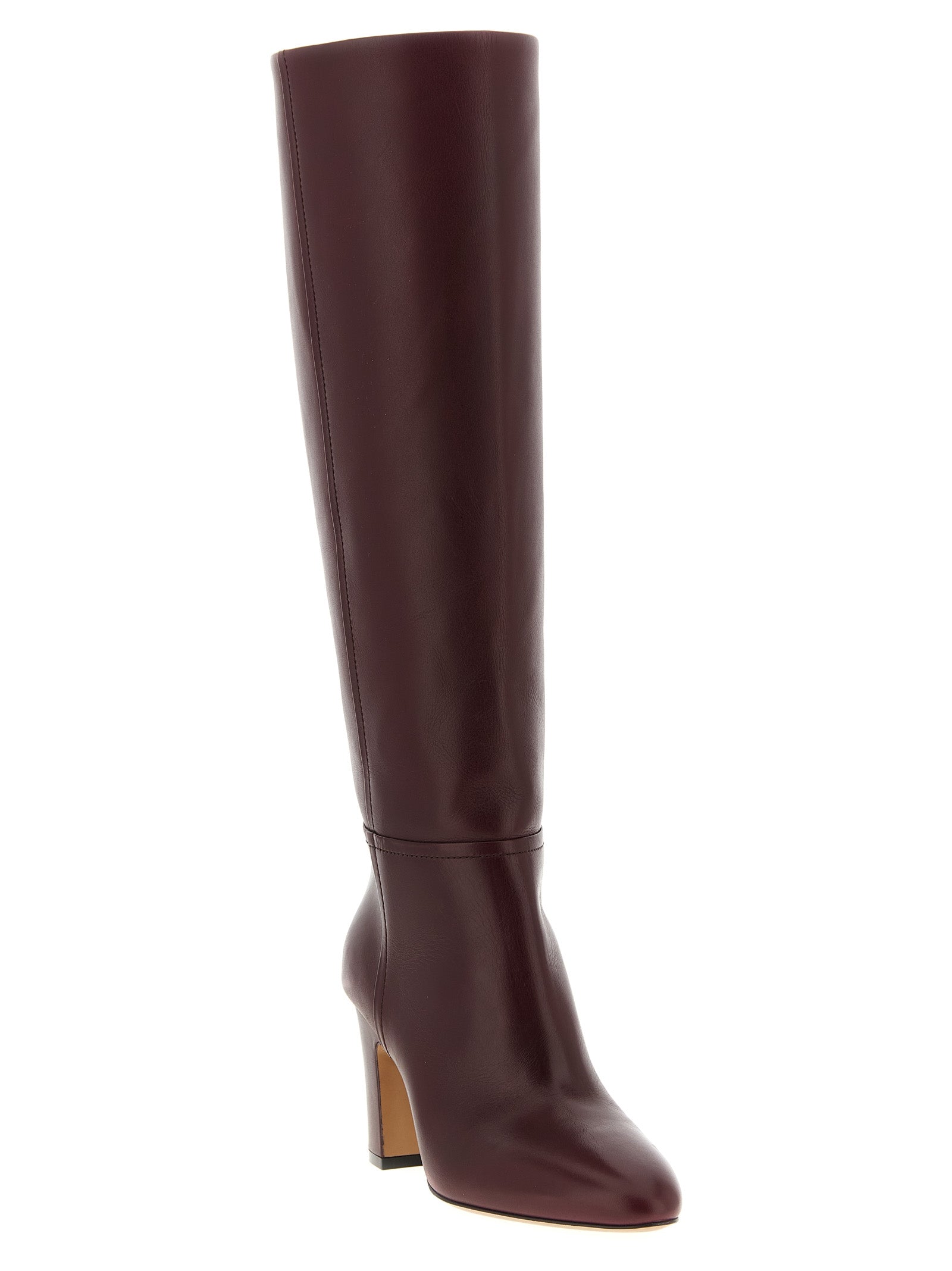 Bordeaux Leather Over The Knee