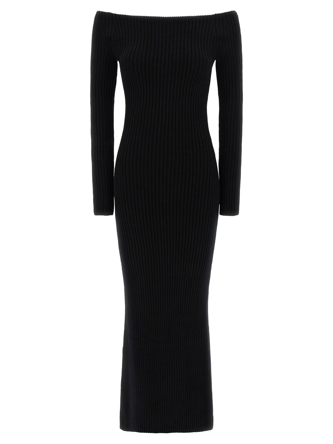 Black Wool Long Dress