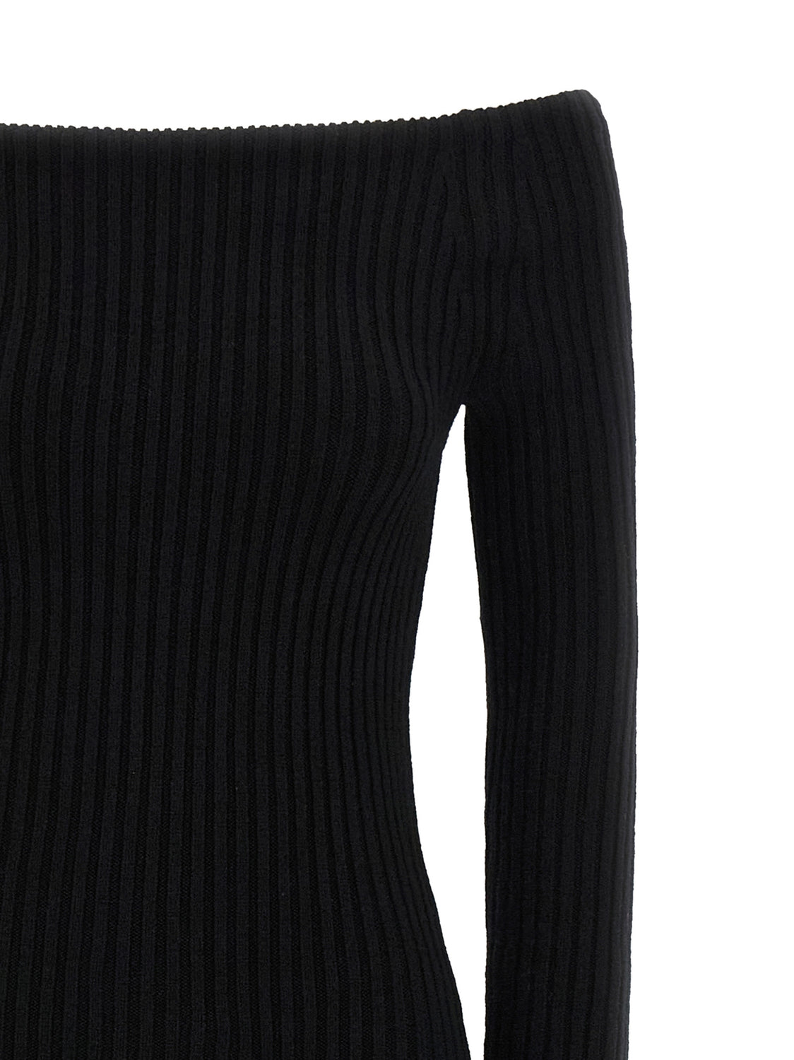 Black Wool Long Dress