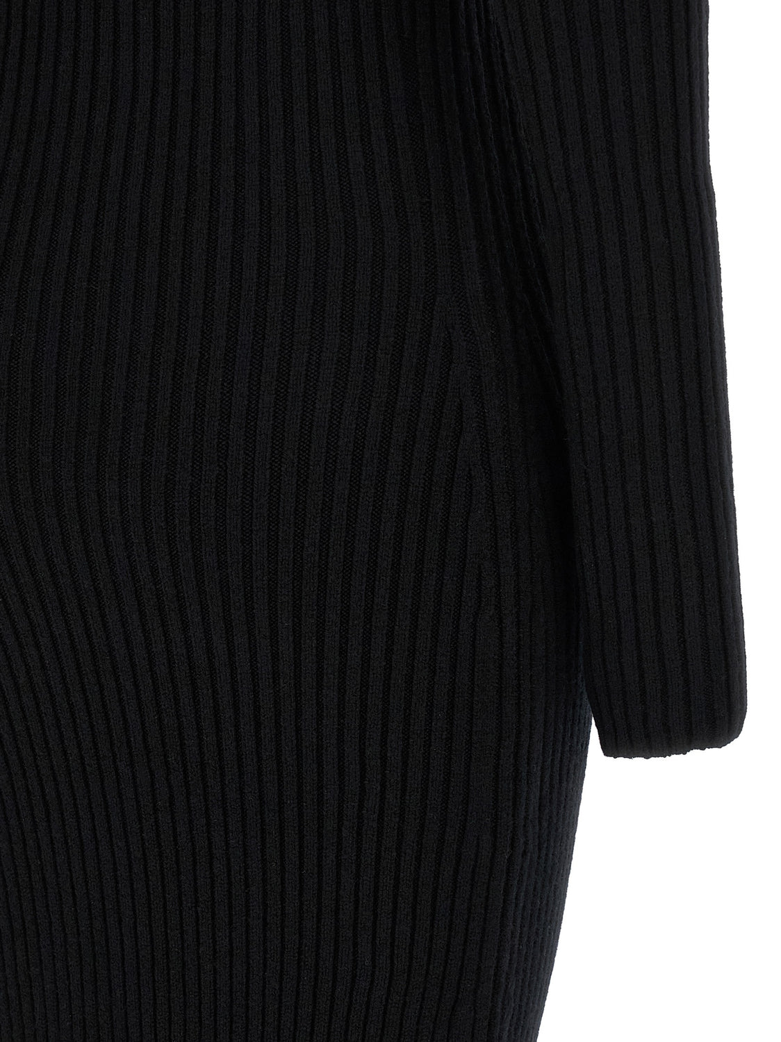 Black Wool Long Dress