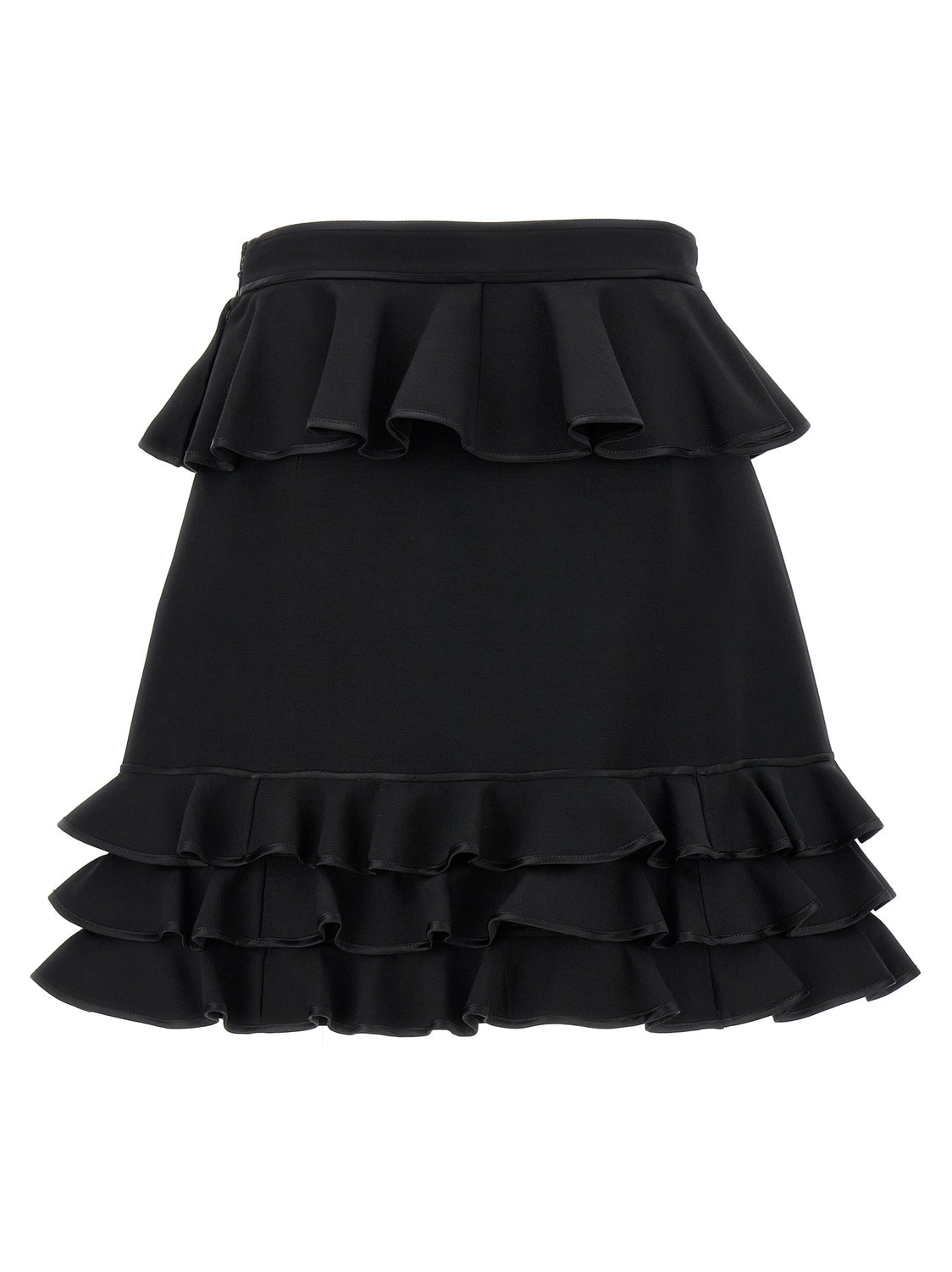 Black Virgin Wool Long Skirt