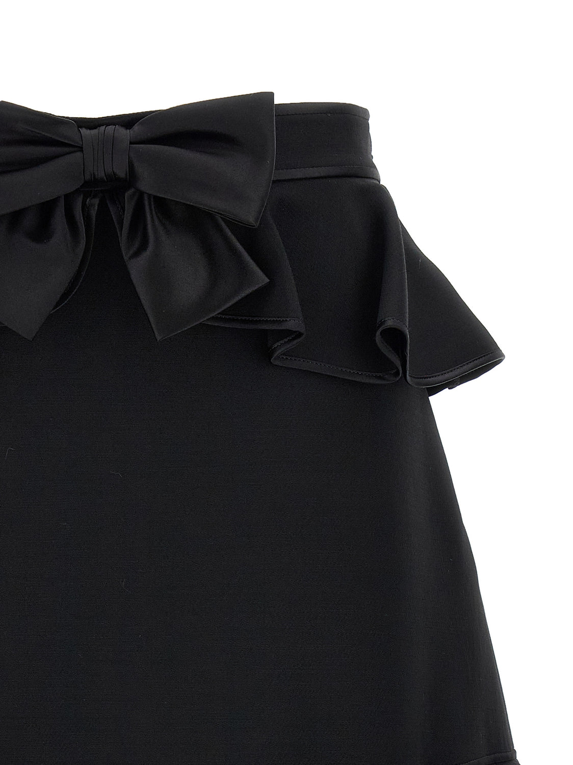 Black Virgin Wool Long Skirt
