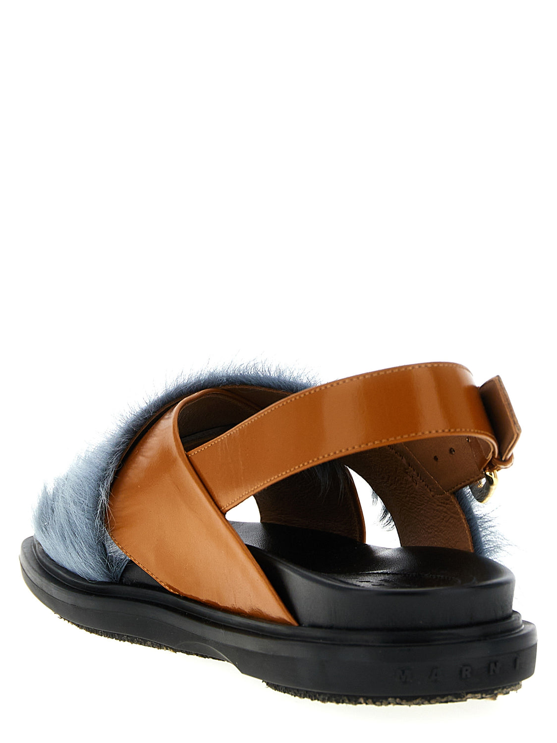 Multicolor Lamb Leather Flat Sandals