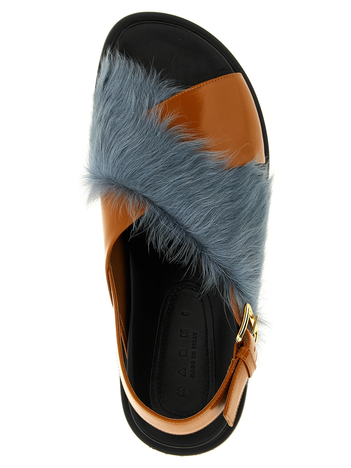 Multicolor Lamb Leather Flat Sandals
