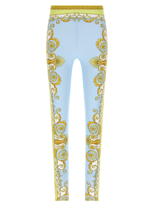 Blue Nylon Leggings