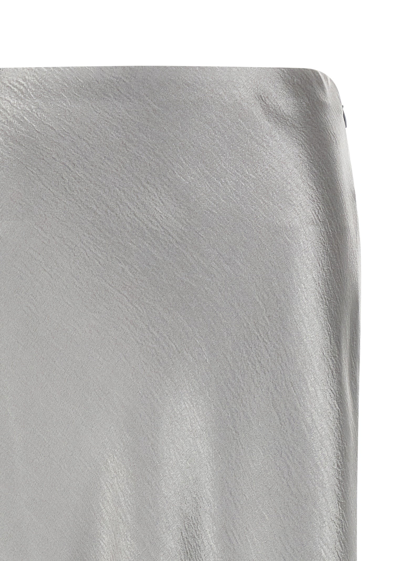 Gray Polyester Midi Skirt