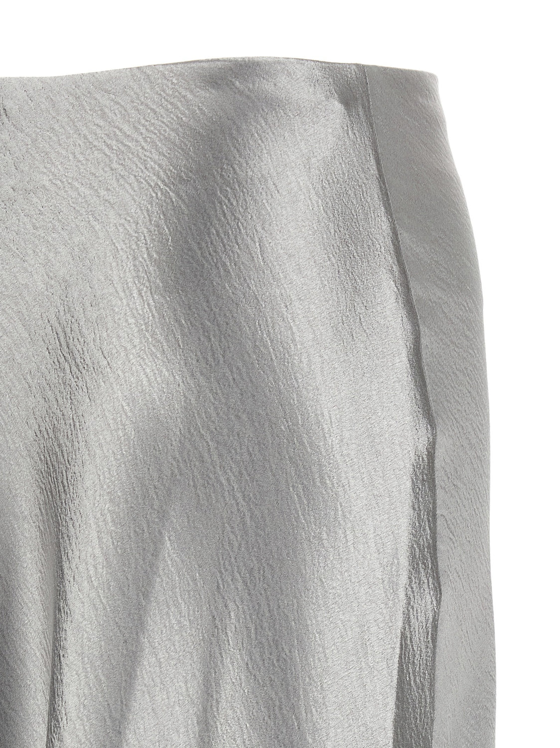 Gray Polyester Midi Skirt