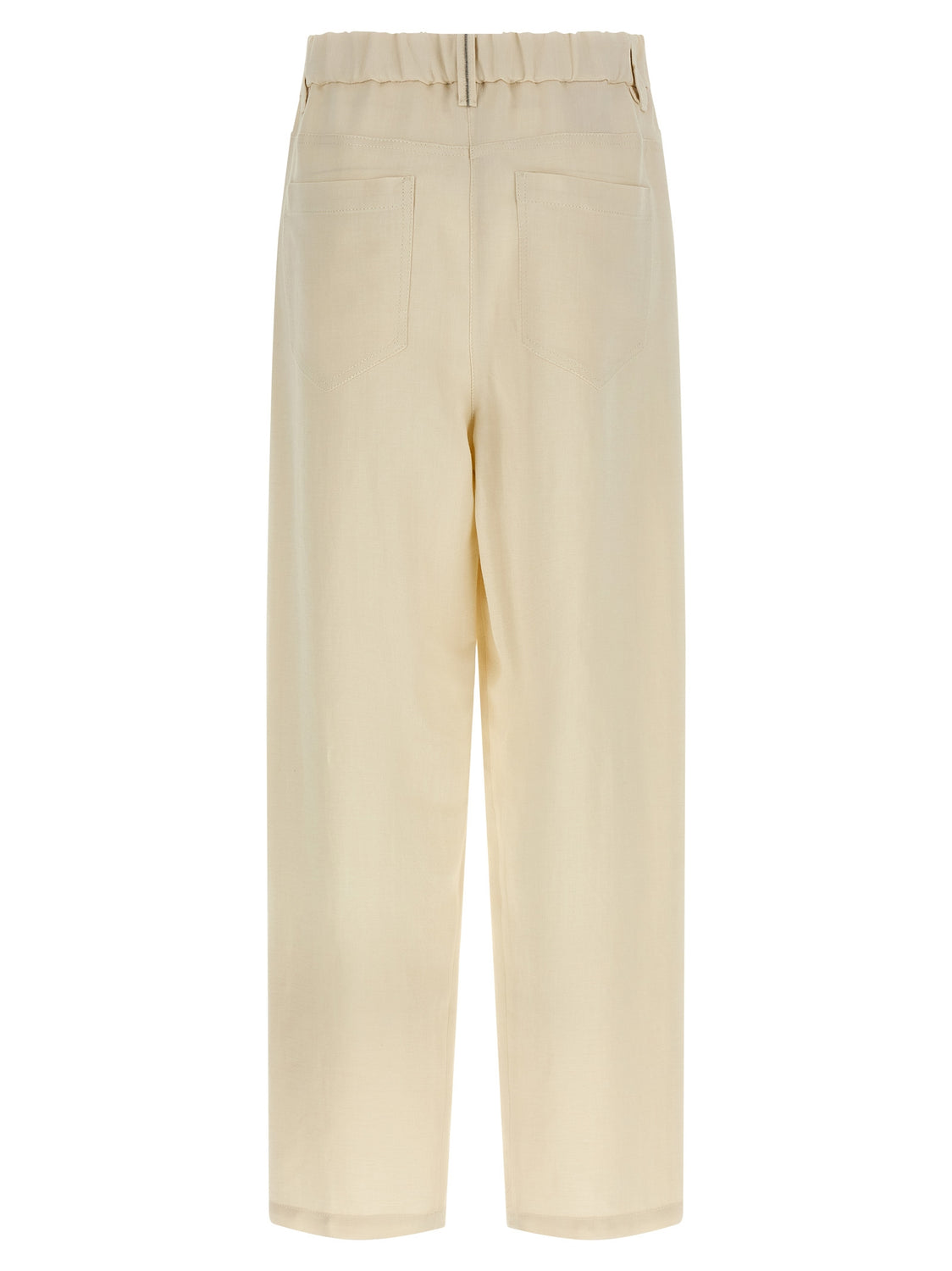 White Viscose Casual Pants
